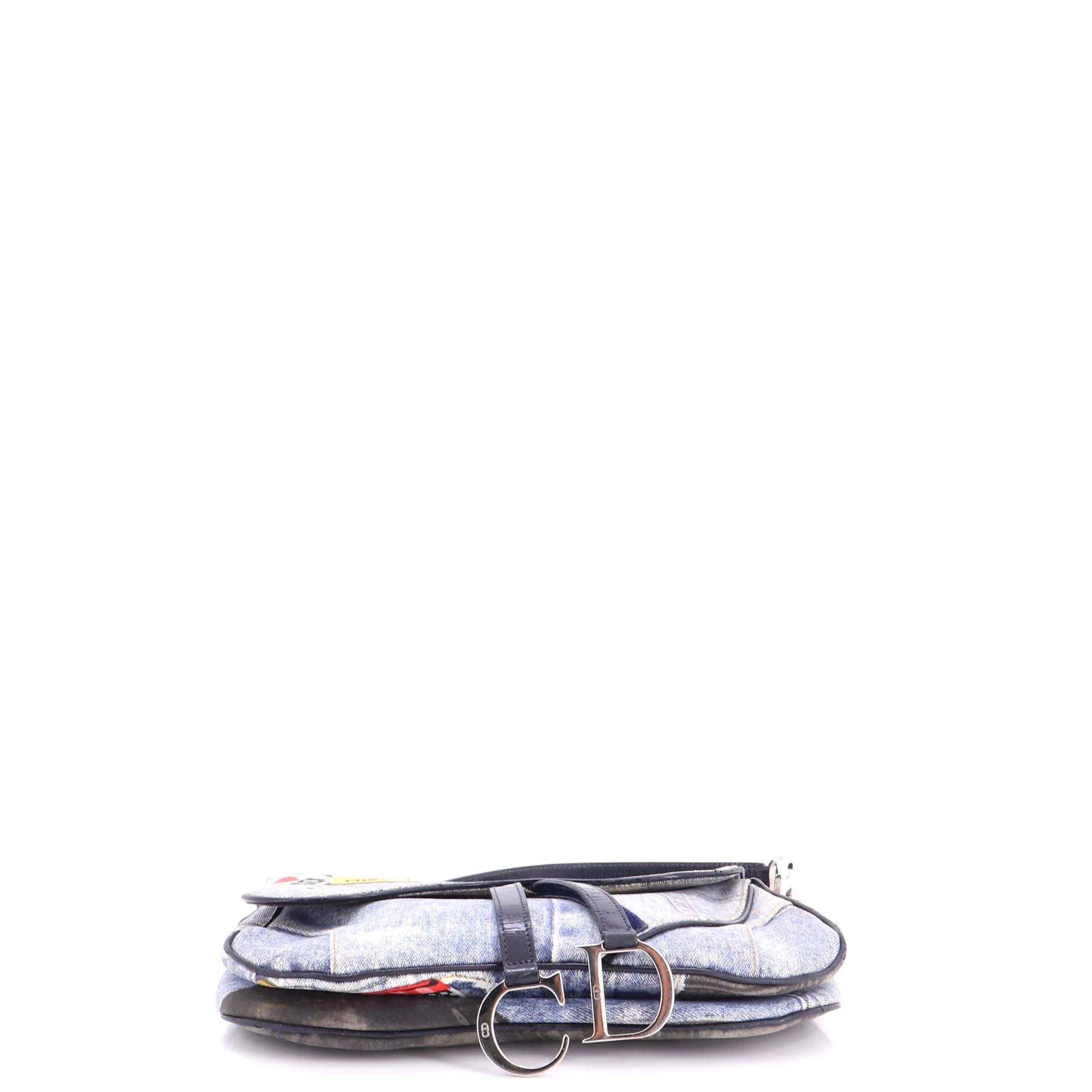 Vintage Double Saddle Bag Printed Denim - Image 4