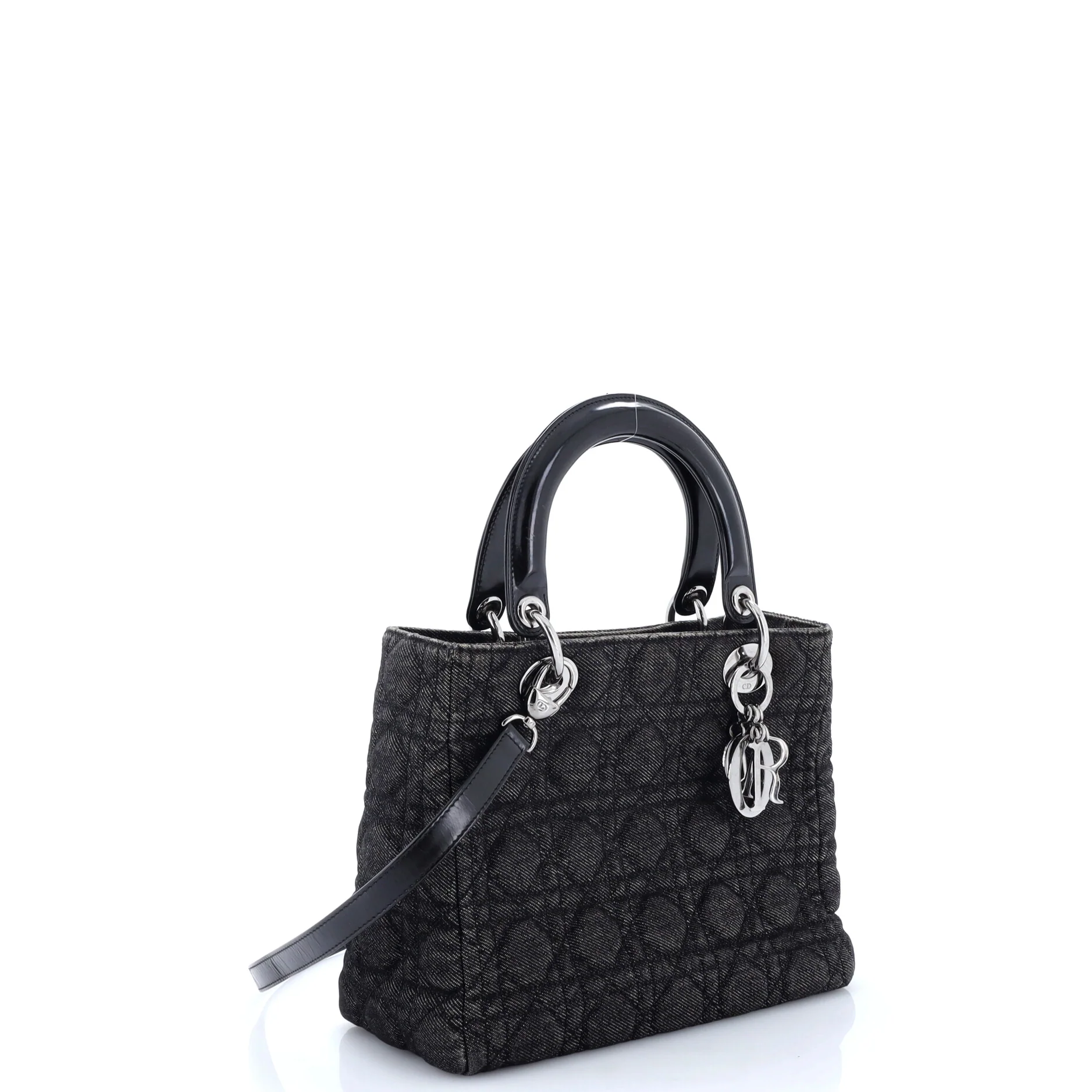 Vintage Lady Dior Bag Cannage Quilt Denim Medium - Image 2