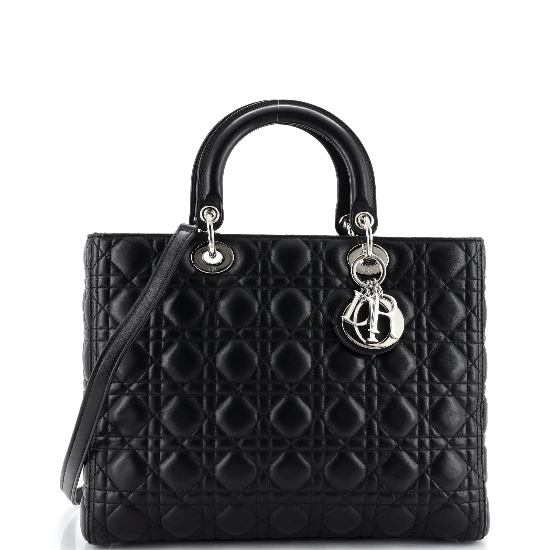 Vintage Lady Dior Bag Cannage Quilt Lambskin Large