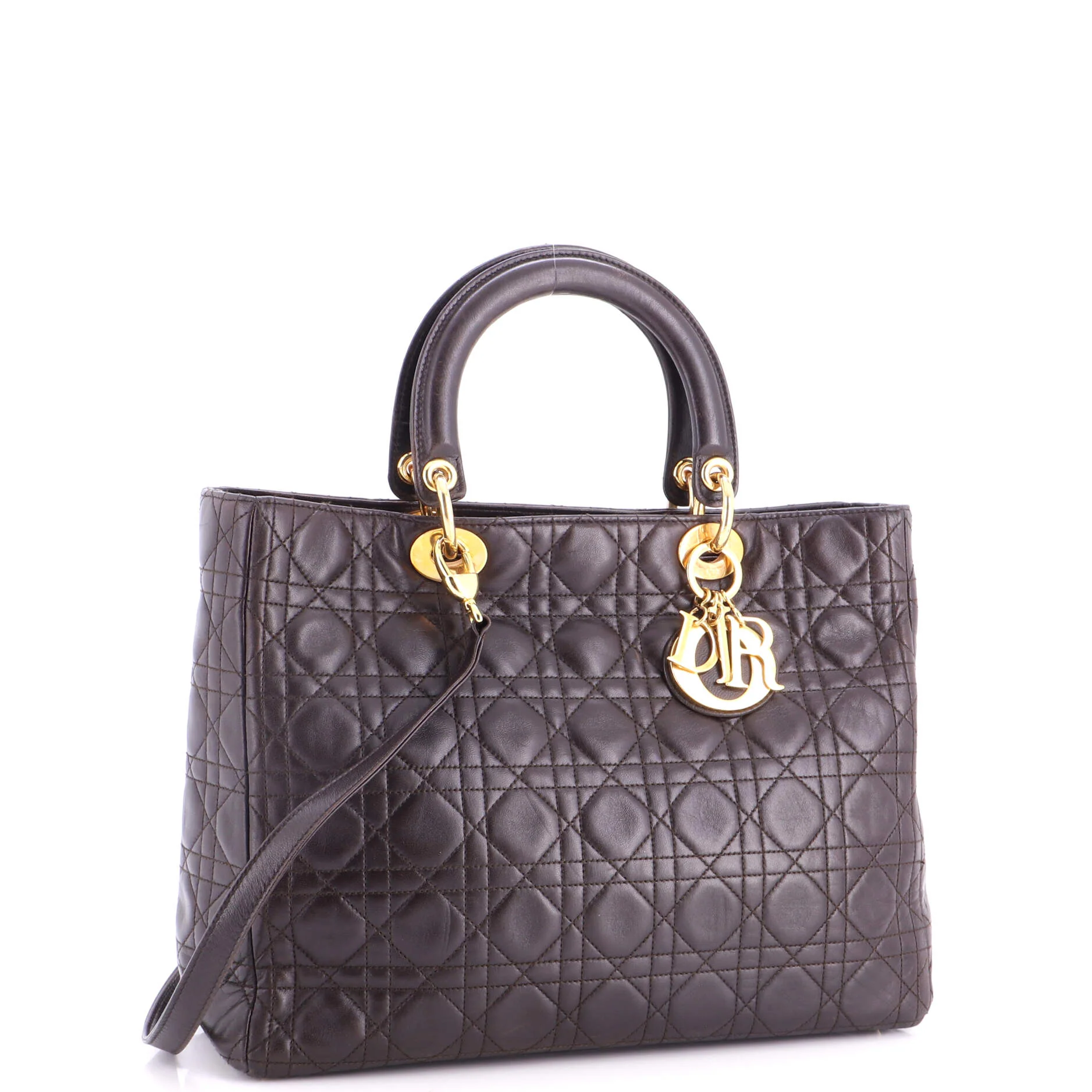 Vintage Lady Dior Bag Cannage Quilt Lambskin Large - Image 2