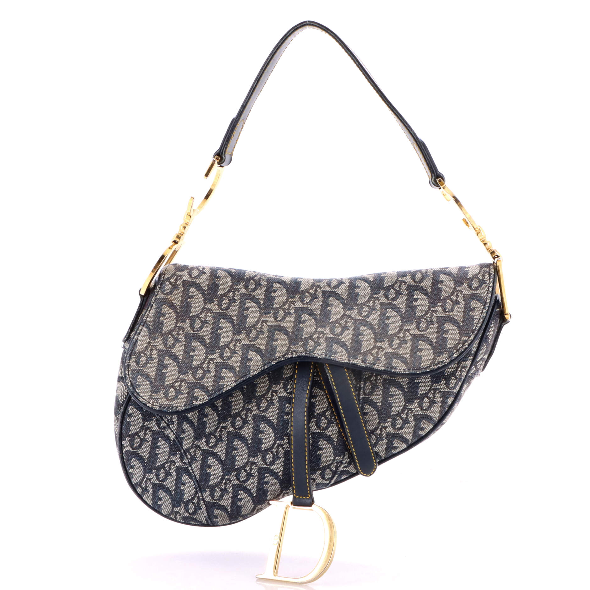 Vintage Saddle Bag Diorissimo Canvas Medium