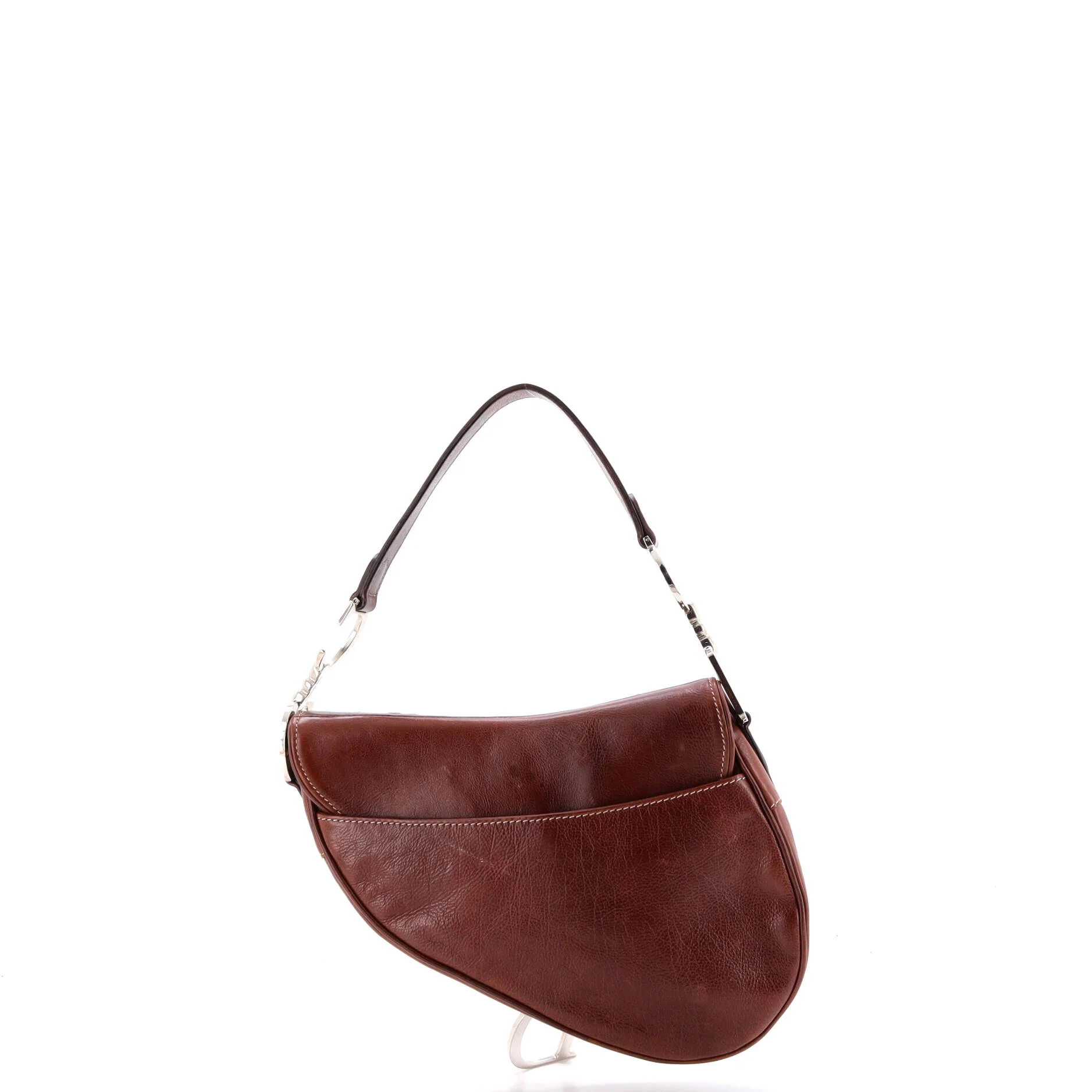 Vintage Saddle Bag Embroidered Leather Medium - Image 3