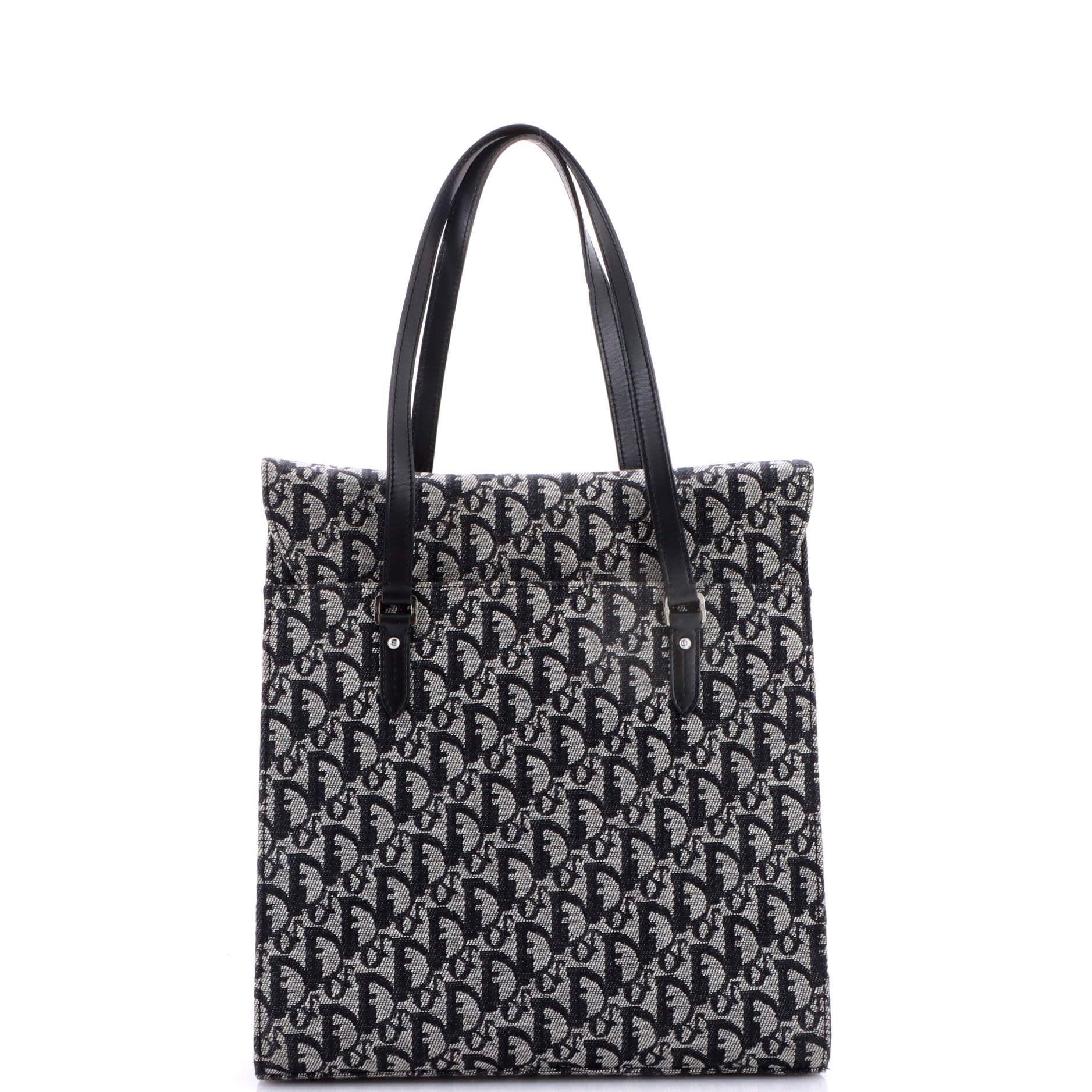 Vintage Saddle Flap Tote Diorissimo Canvas Large - Image 3