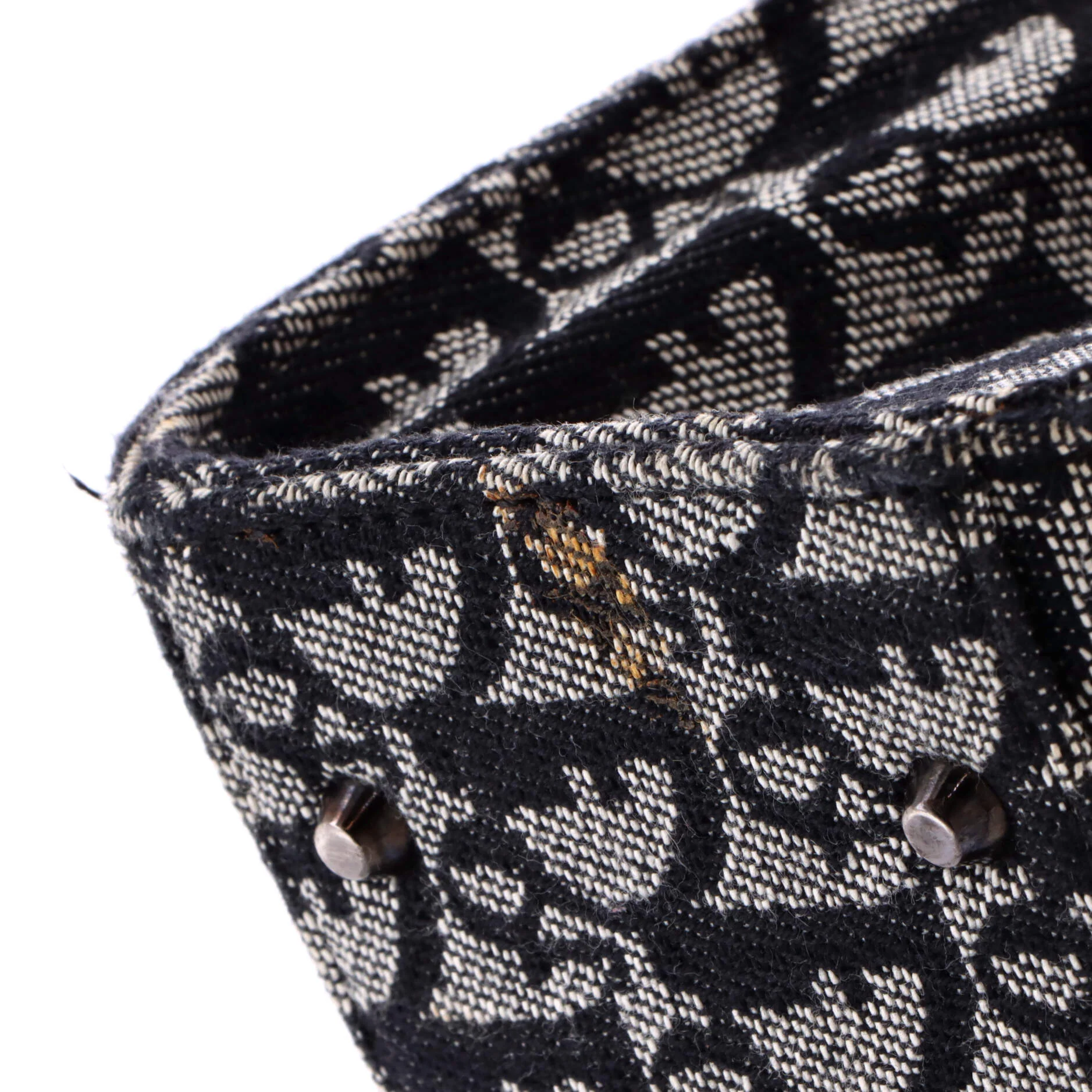 Vintage Saddle Flap Tote Diorissimo Canvas Large - Image 6
