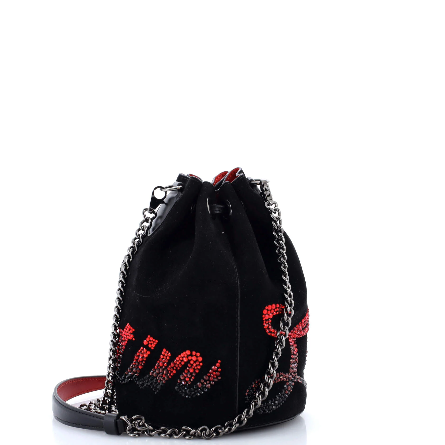 Marie Jane Bucket Bag Embellished Suede - Image 3