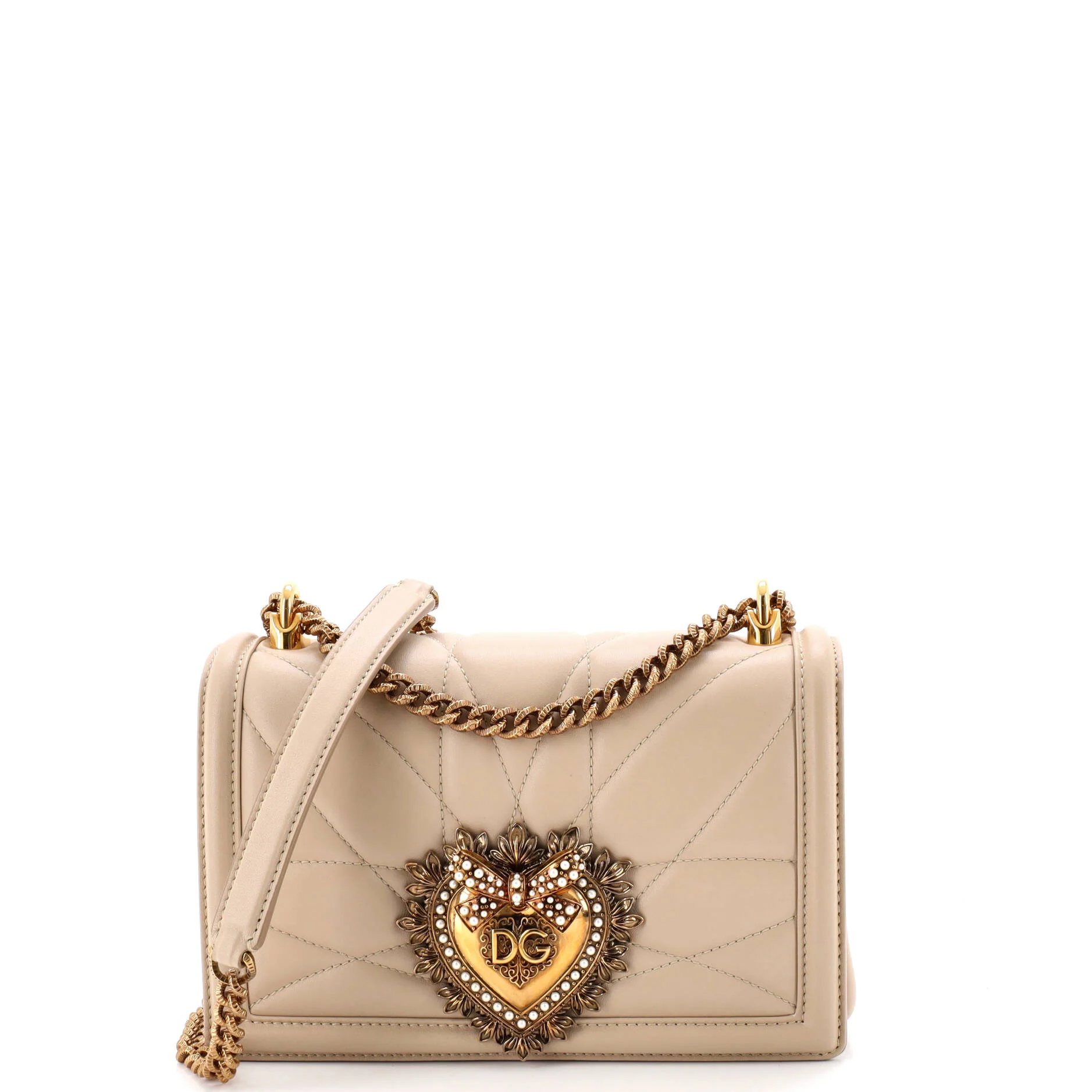 Devotion Full Flap Shoulder Bag Quilted Leather Small
