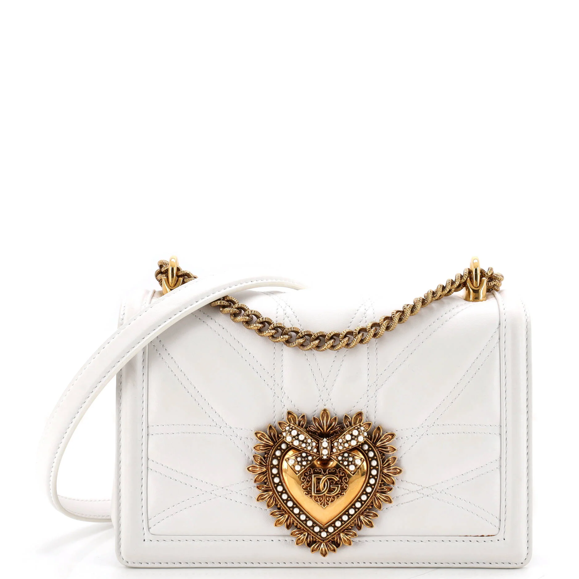 Devotion Full Flap Shoulder Bag Quilted Leather Small
