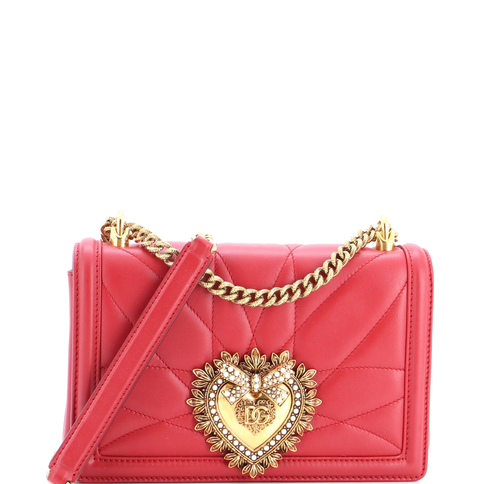 Devotion Full Flap Shoulder Bag Quilted Leather Small