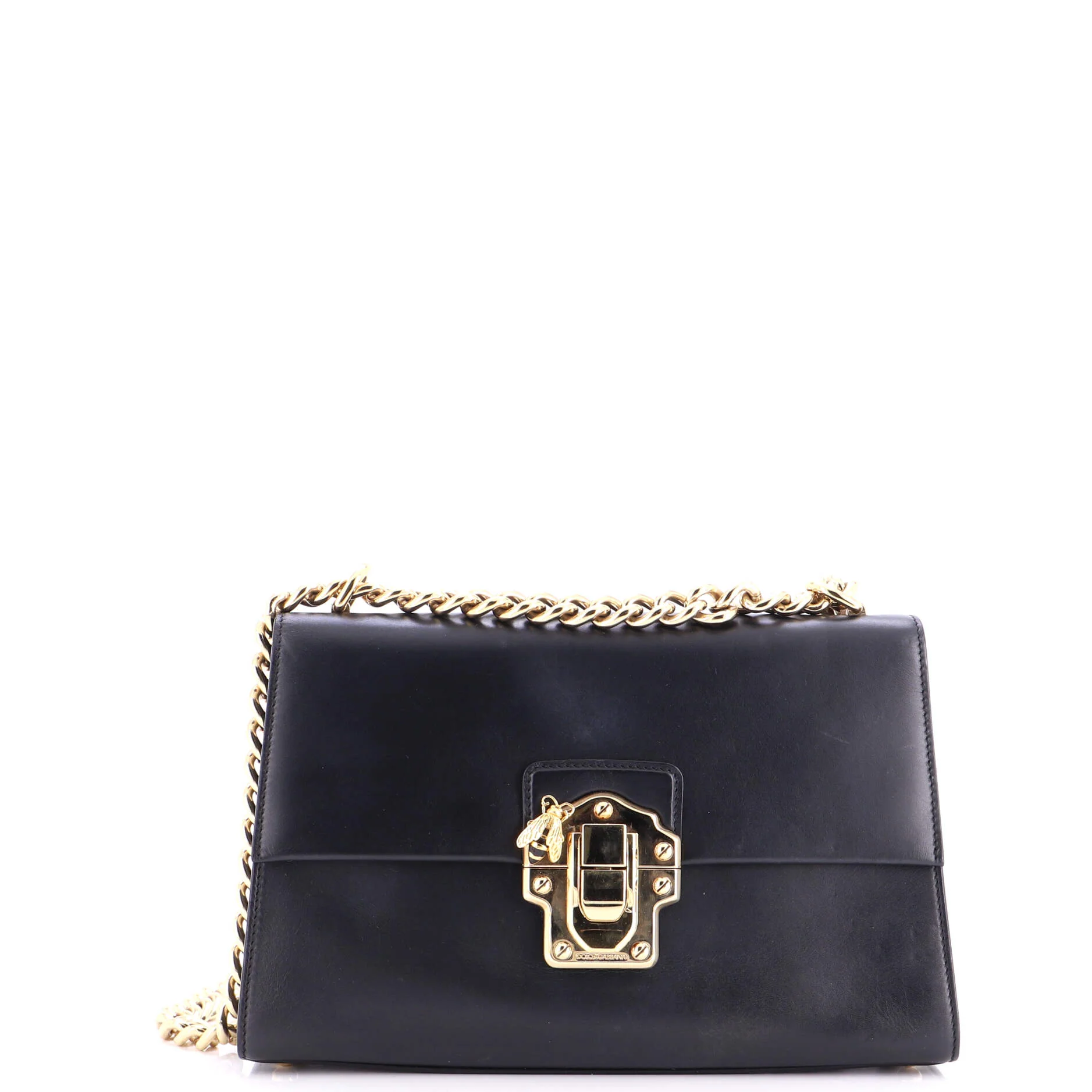 Lucia Chain Flap Bag Leather Large