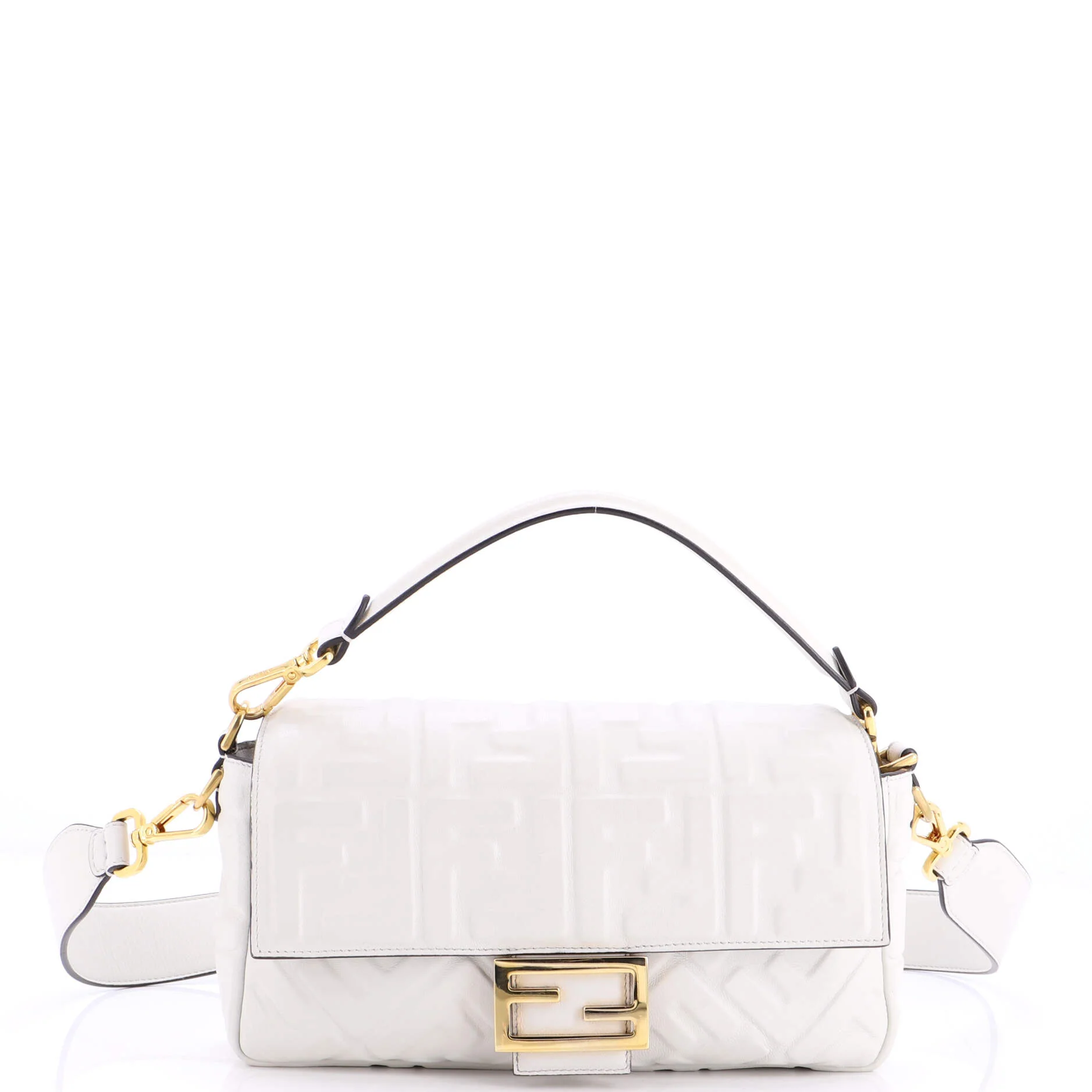 Baguette NM Bag Zucca Embossed Leather Medium