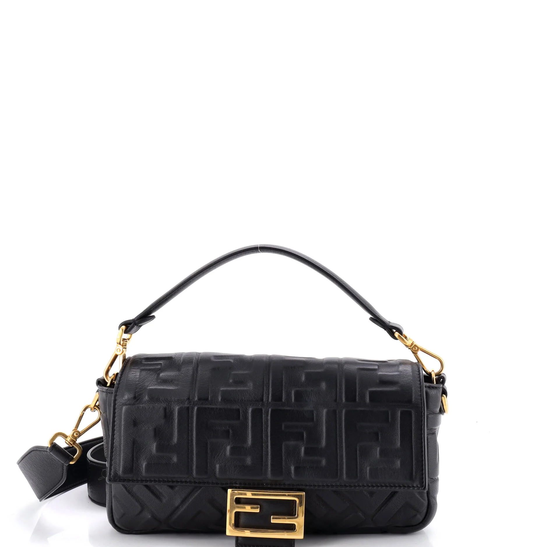 Baguette NM Bag Zucca Embossed Leather Medium