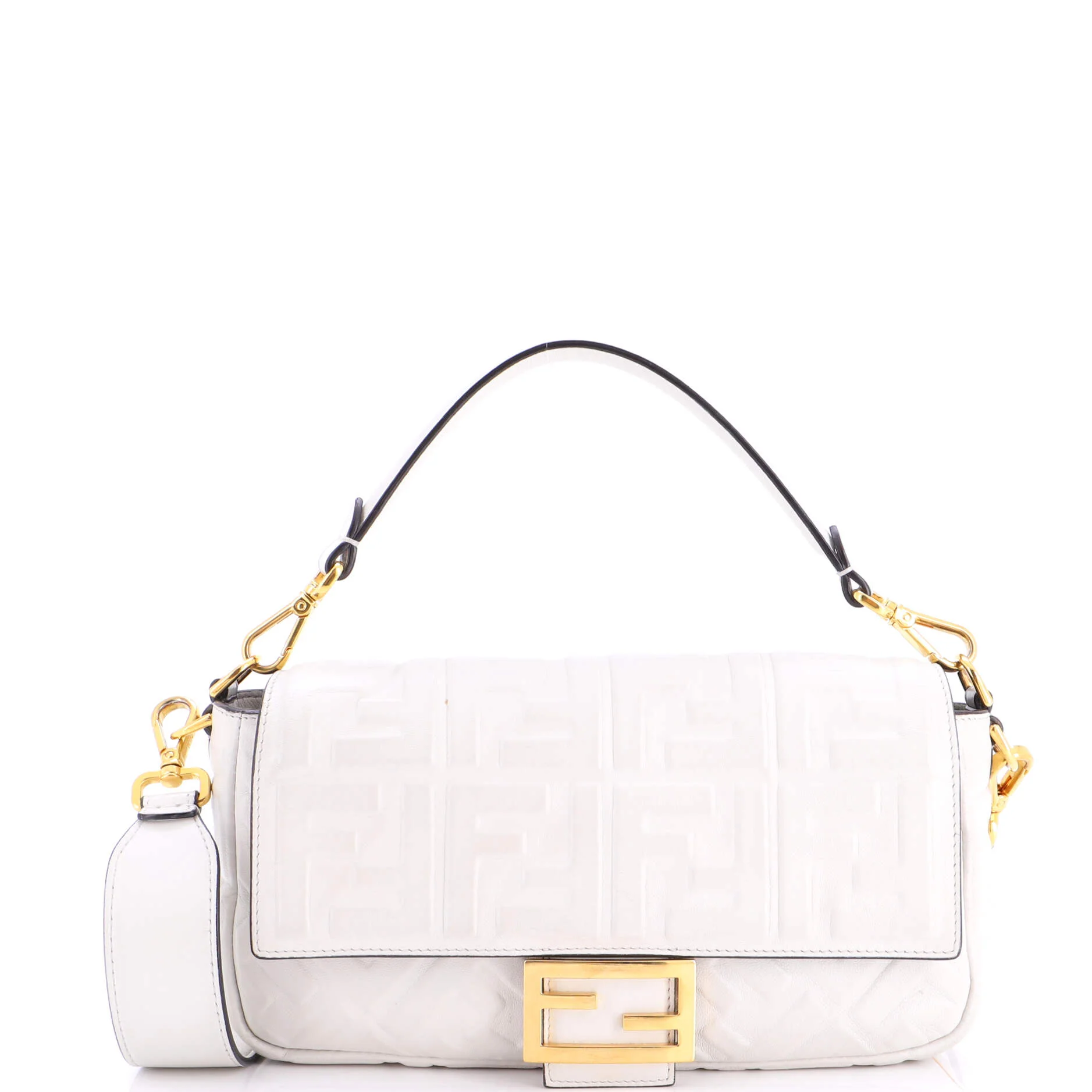 Baguette NM Bag Zucca Embossed Leather Medium