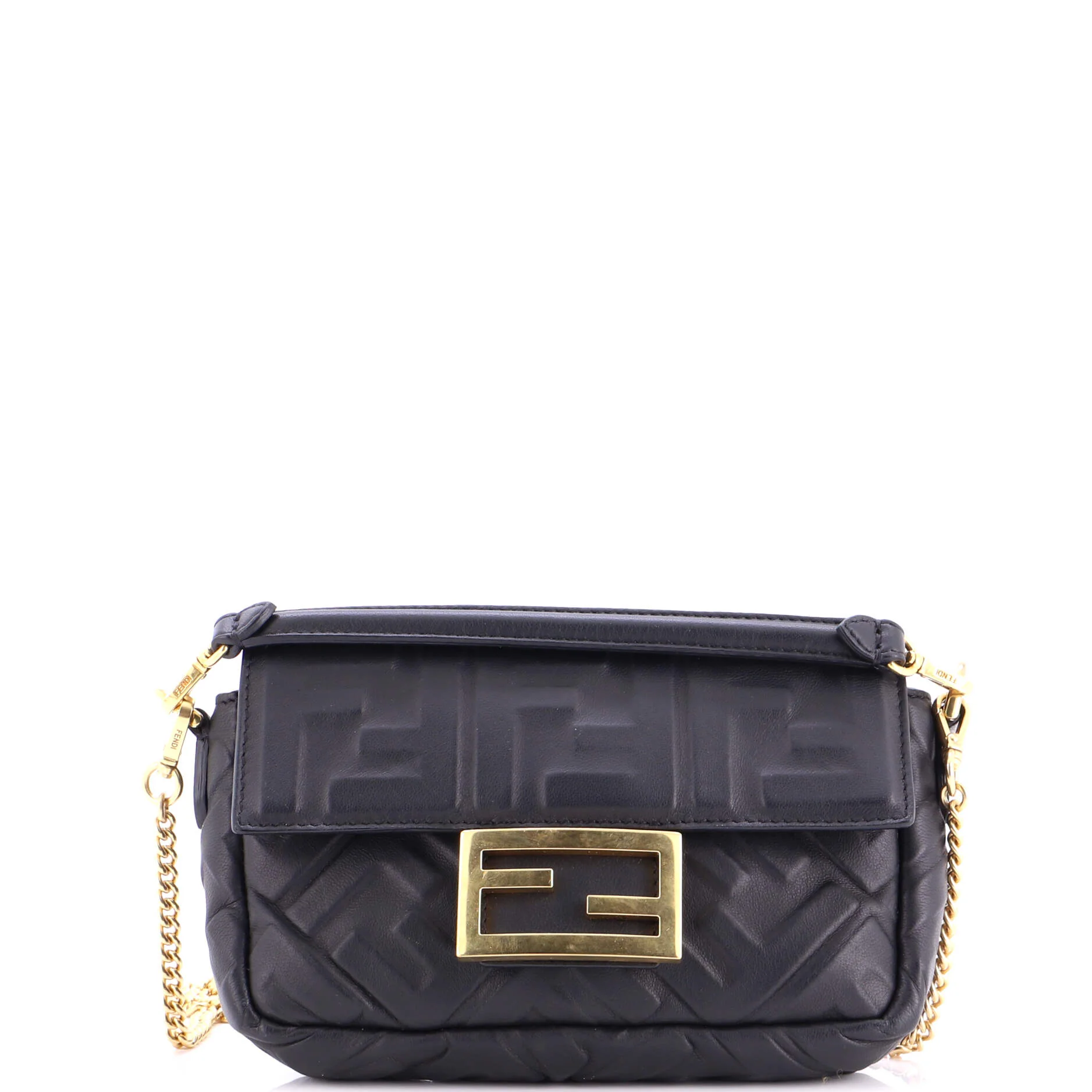 Baguette NM Bag Zucca Embossed Leather Mini