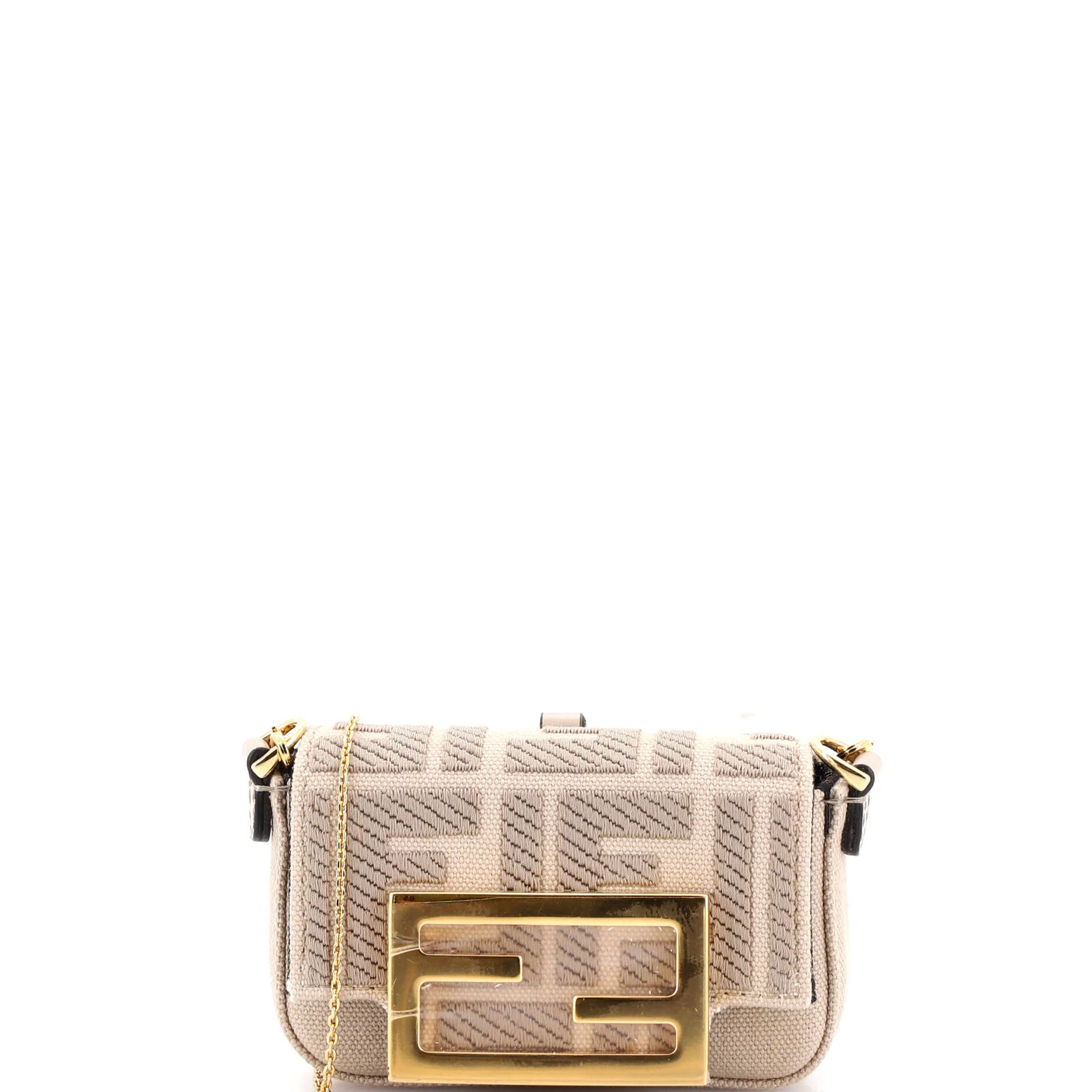 Chain Baguette Charm Bag Zucca Canvas Nano