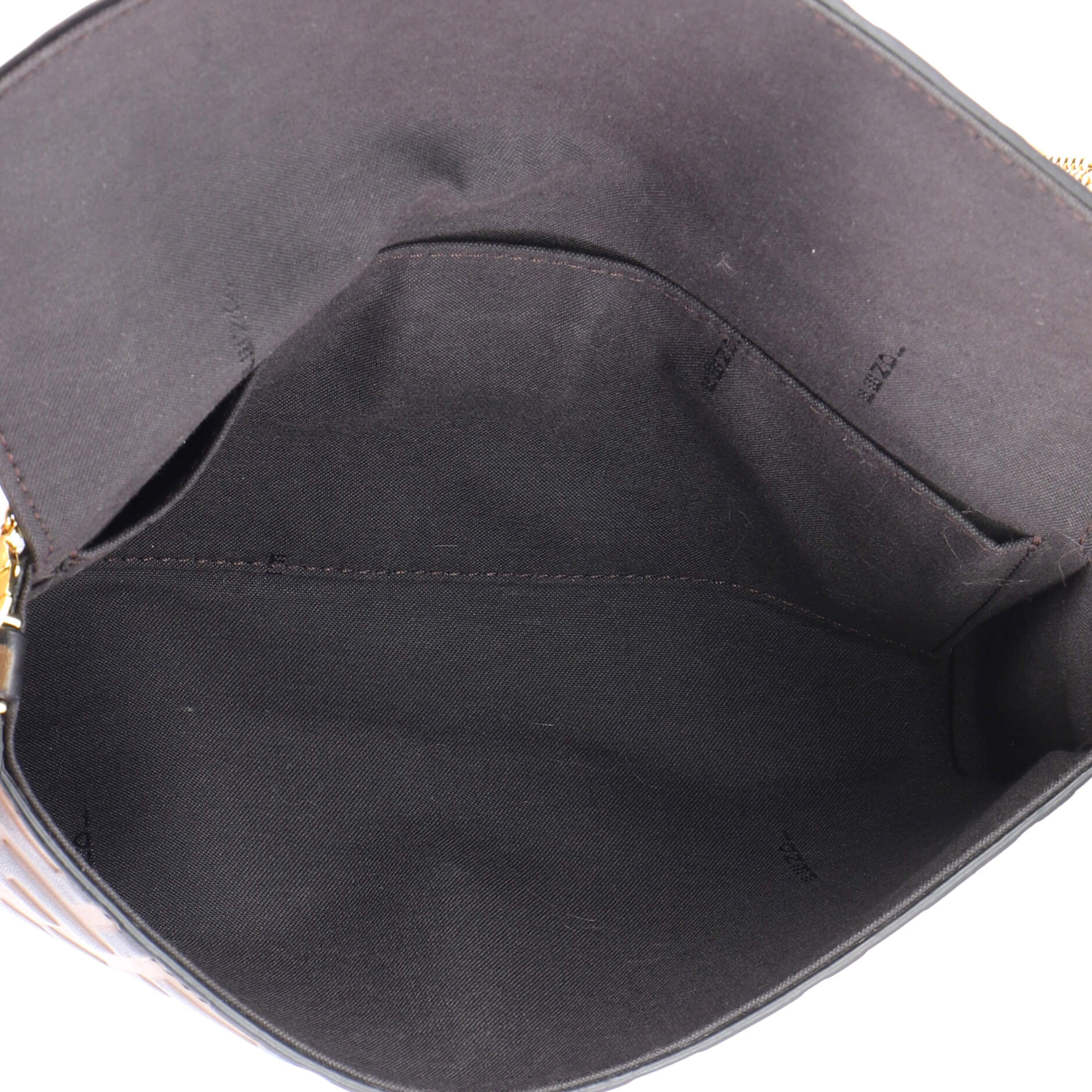 F is Fendi Envelope Clutch on Chain Zucca Embossed Leather - Image 6