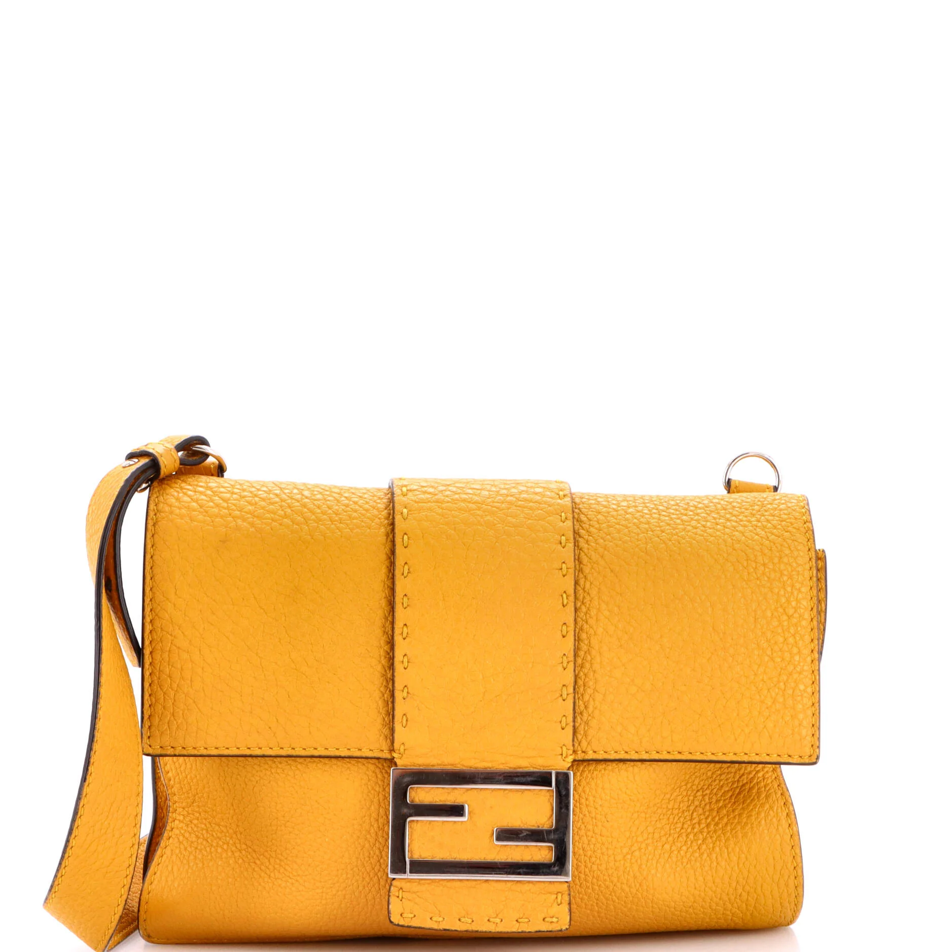 Flat Baguette Crossbody Bag Leather Medium