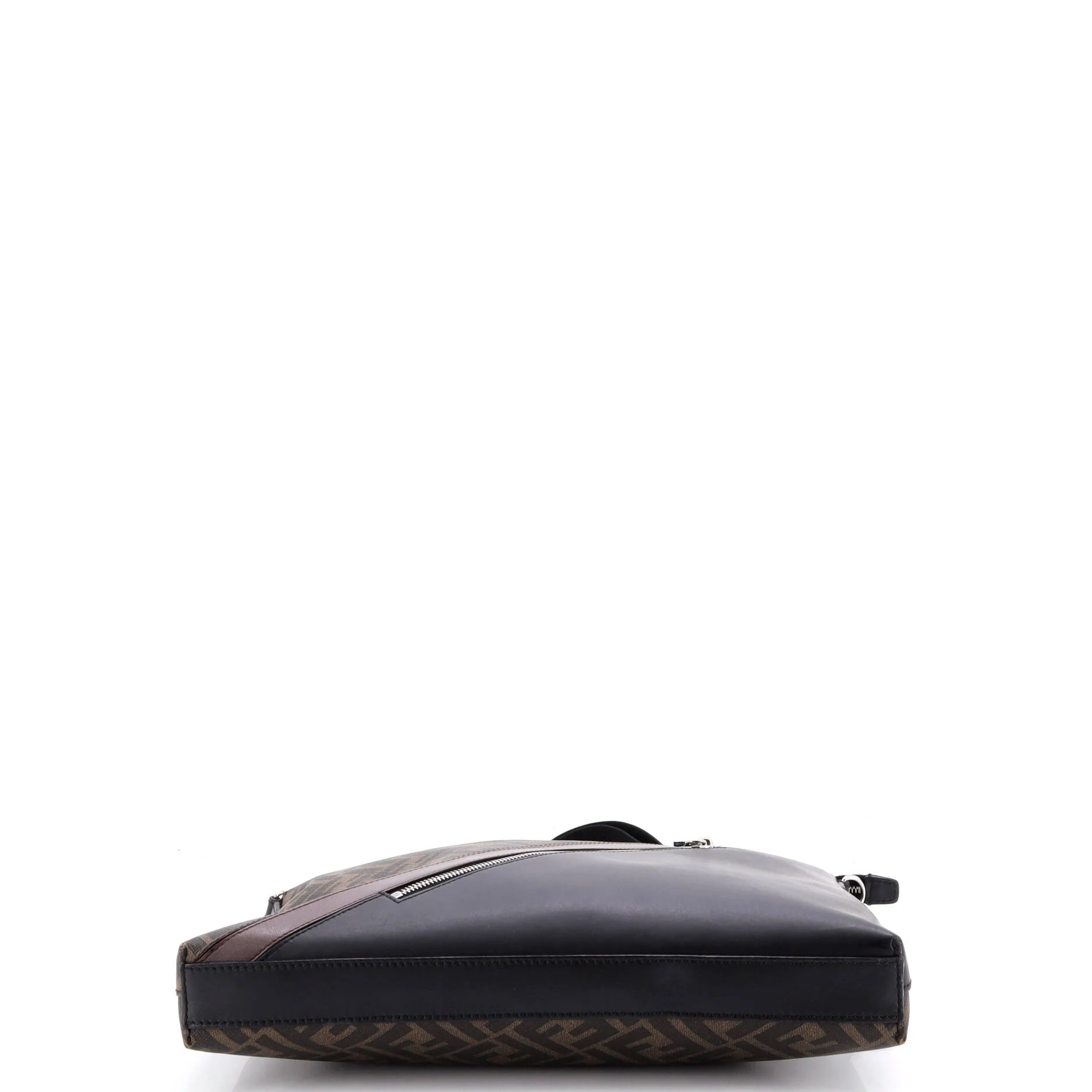 Front Zip Messenger Zucca Coated Canvas and Leather Large - Image 4