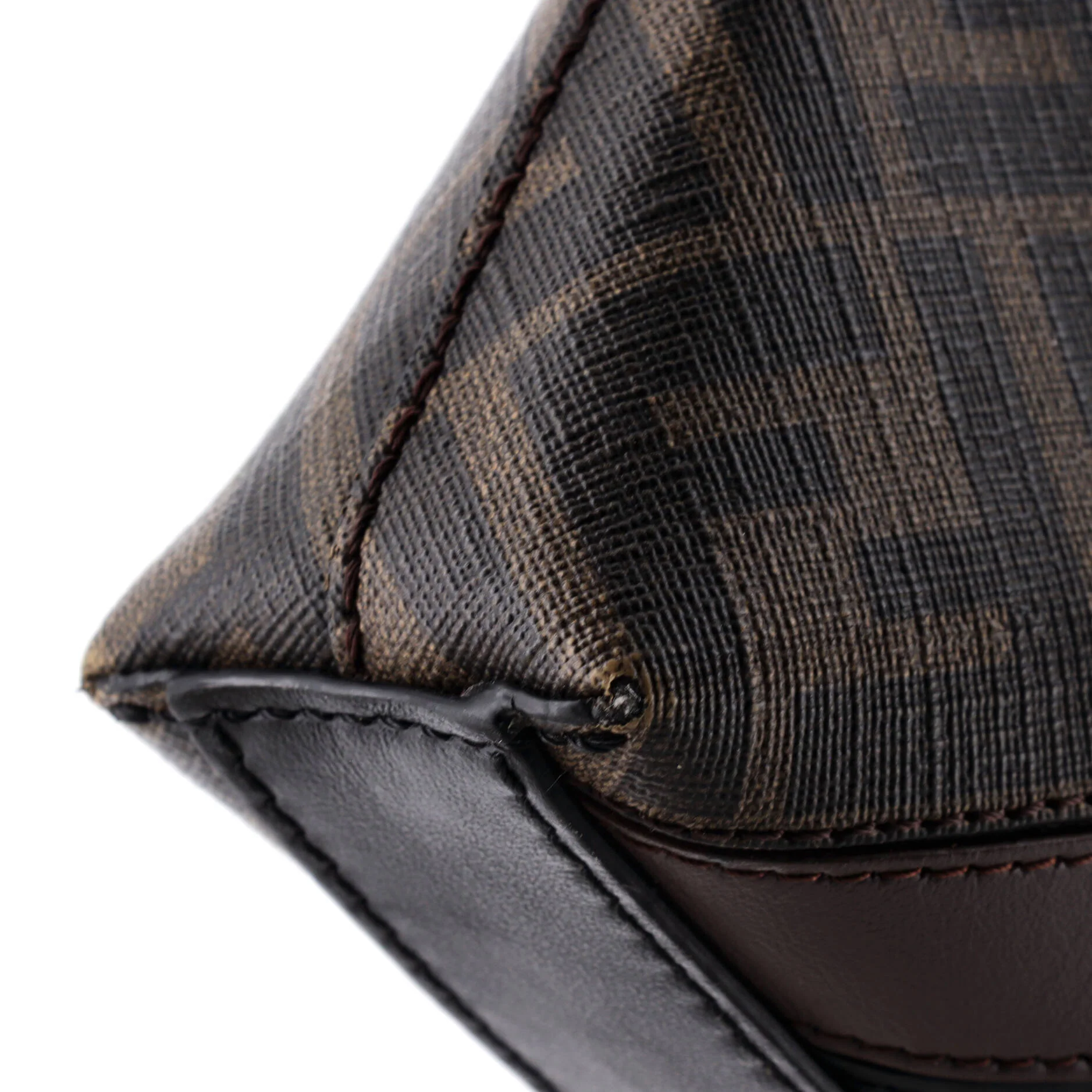 Front Zip Messenger Zucca Coated Canvas and Leather Large - Image 6