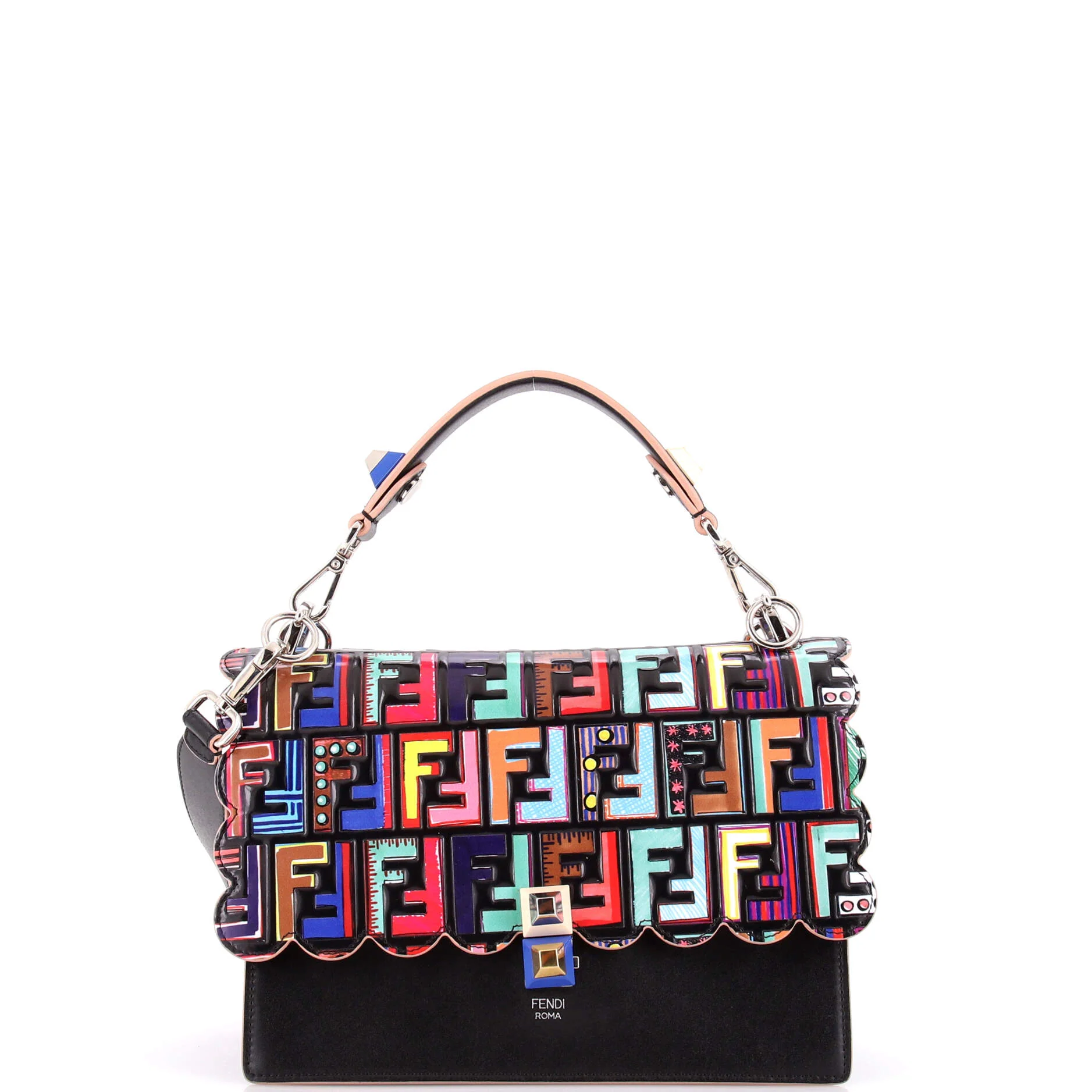Kan I Bag Zucca Embossed Patent and Leather Medium