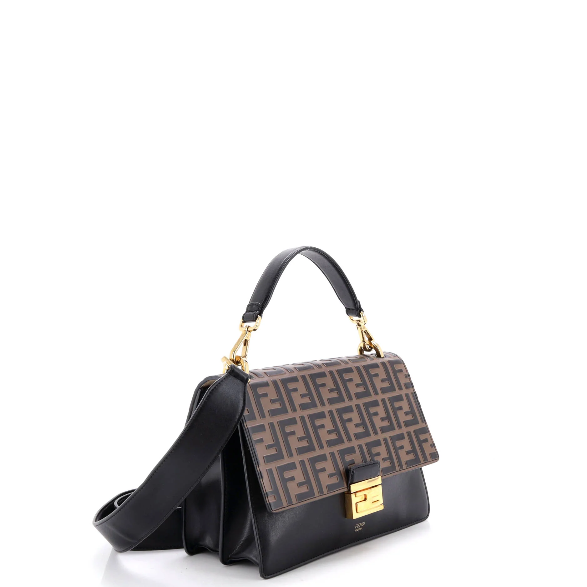 Kan U Shoulder Bag Zucca Embossed Leather Medium - Image 2