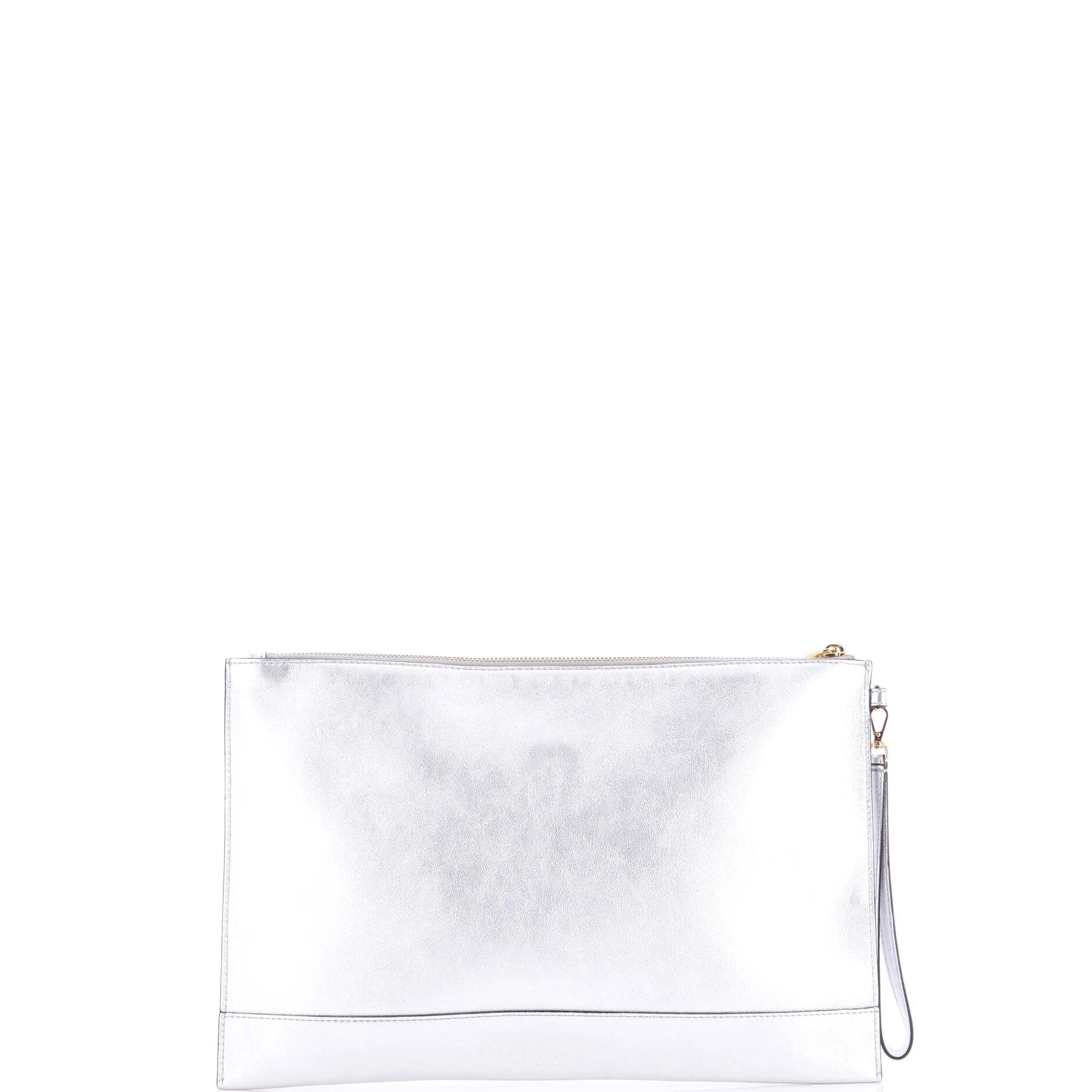 Logo Flat Wristlet Pouch Embossed Leather Large - Image 3