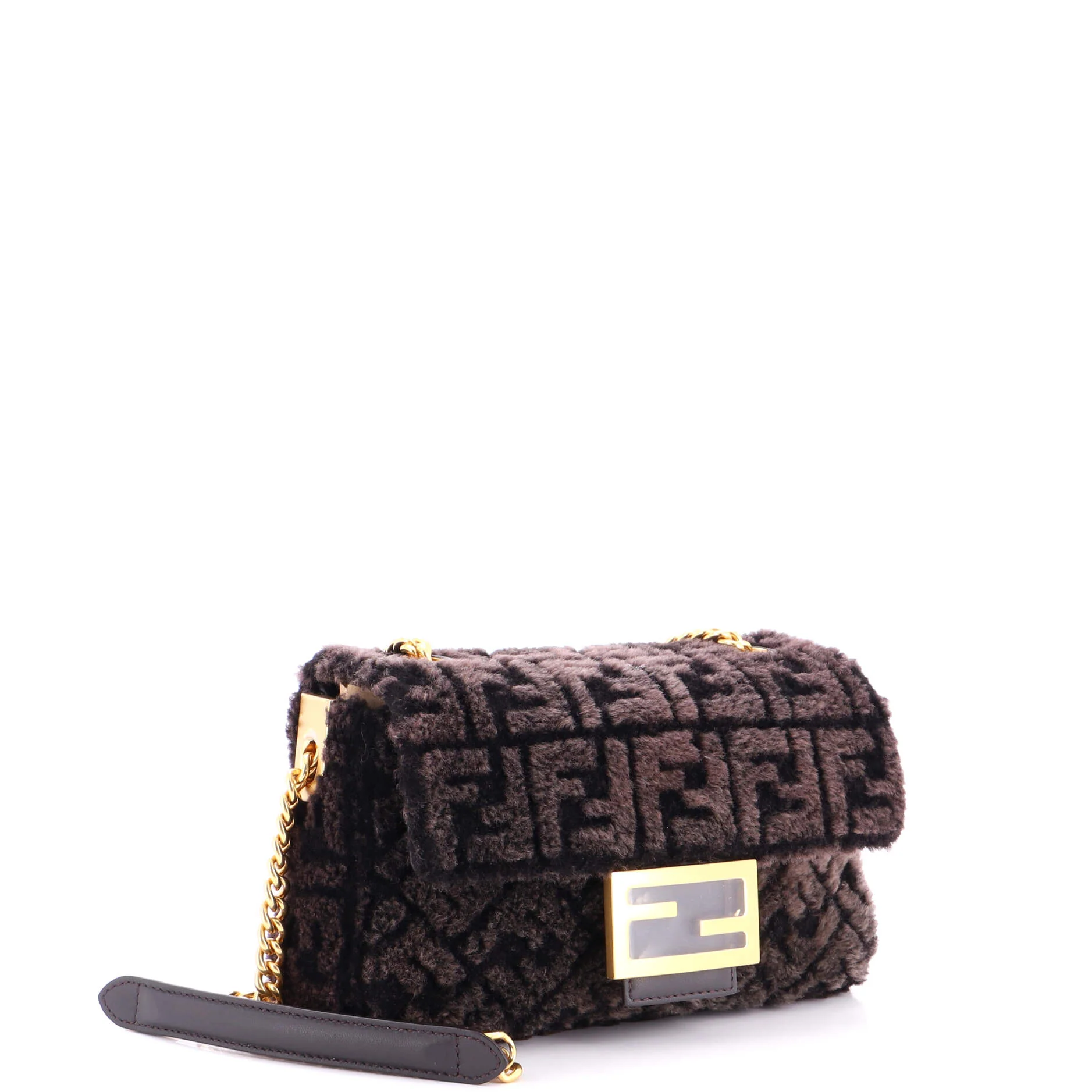 Midi Baguette Chain Bag Zucca Shearling Medium - Image 2