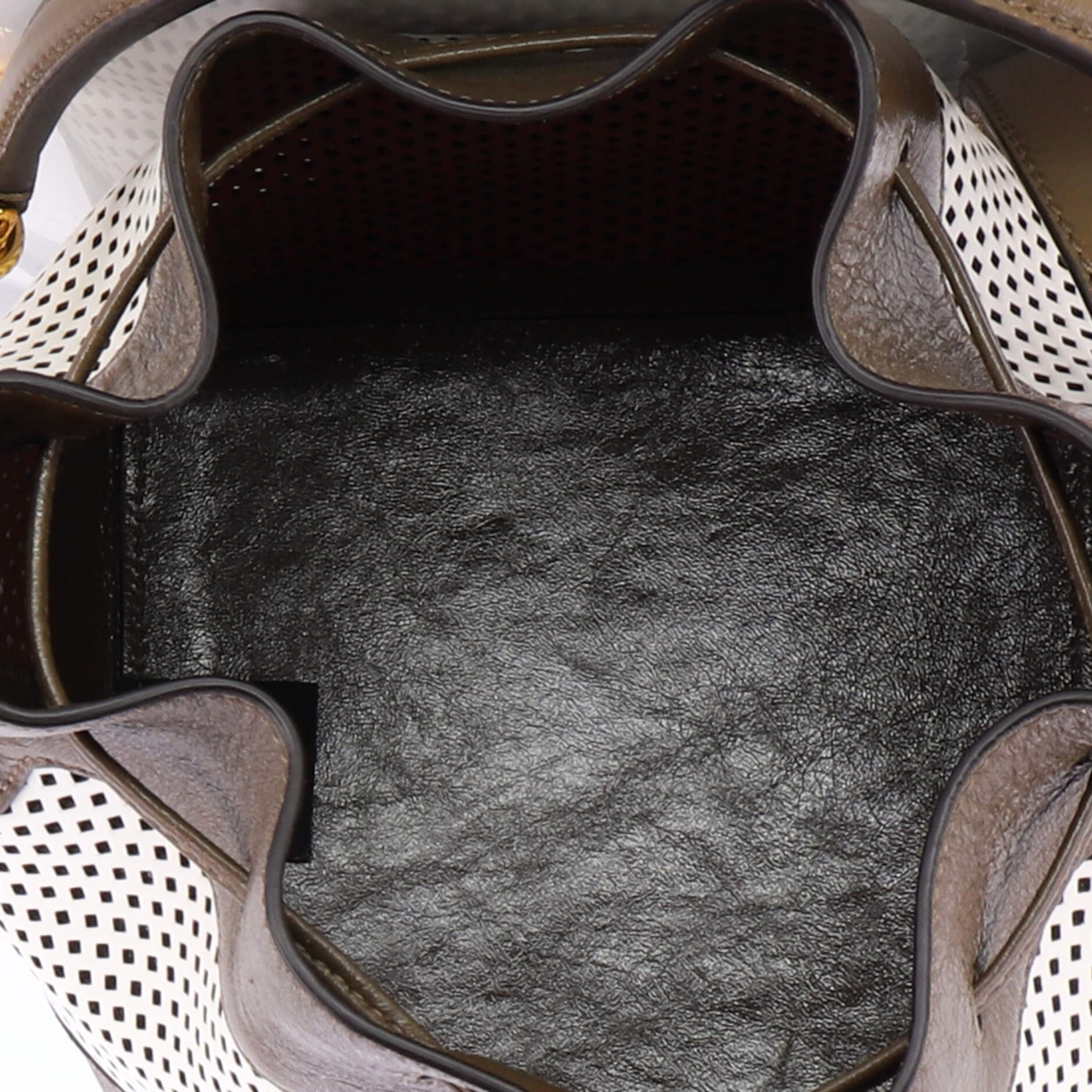 Mon Tresor Bucket Bag Perforated Leather Small - Image 5