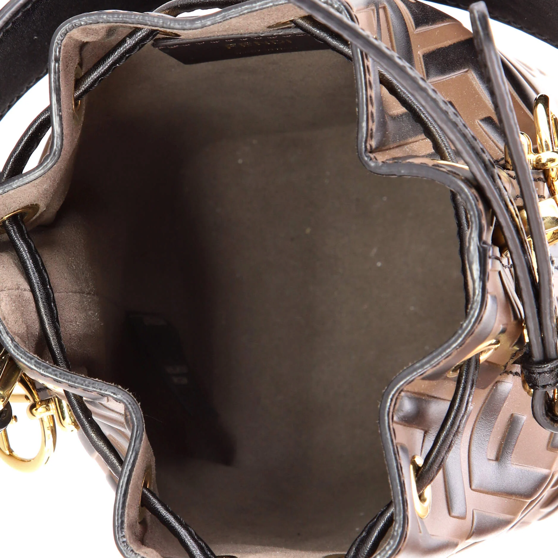 Mon Tresor Bucket Bag Zucca Embossed Leather Mini - Image 5