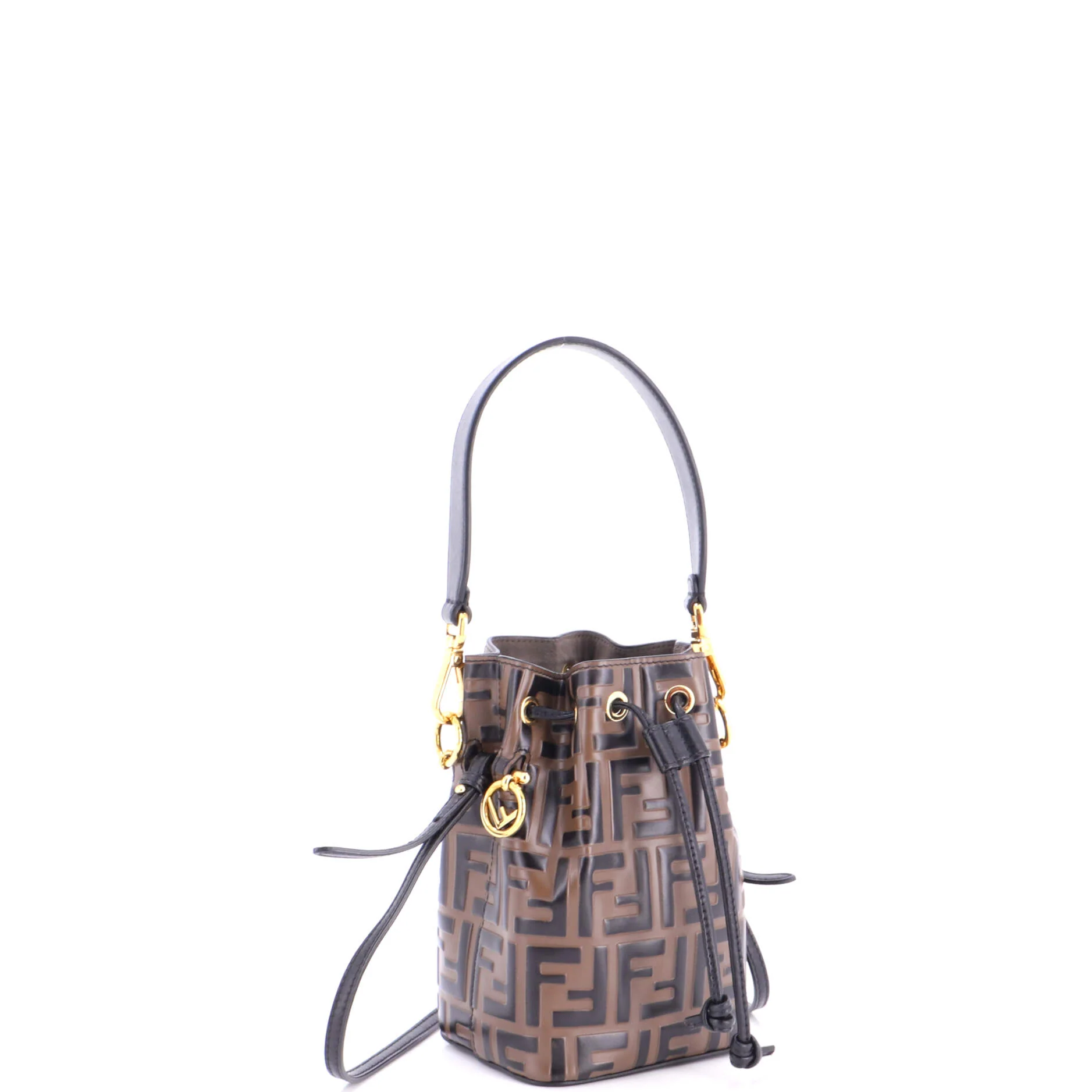 Mon Tresor Bucket Bag Zucca Embossed Leather Mini - Image 2