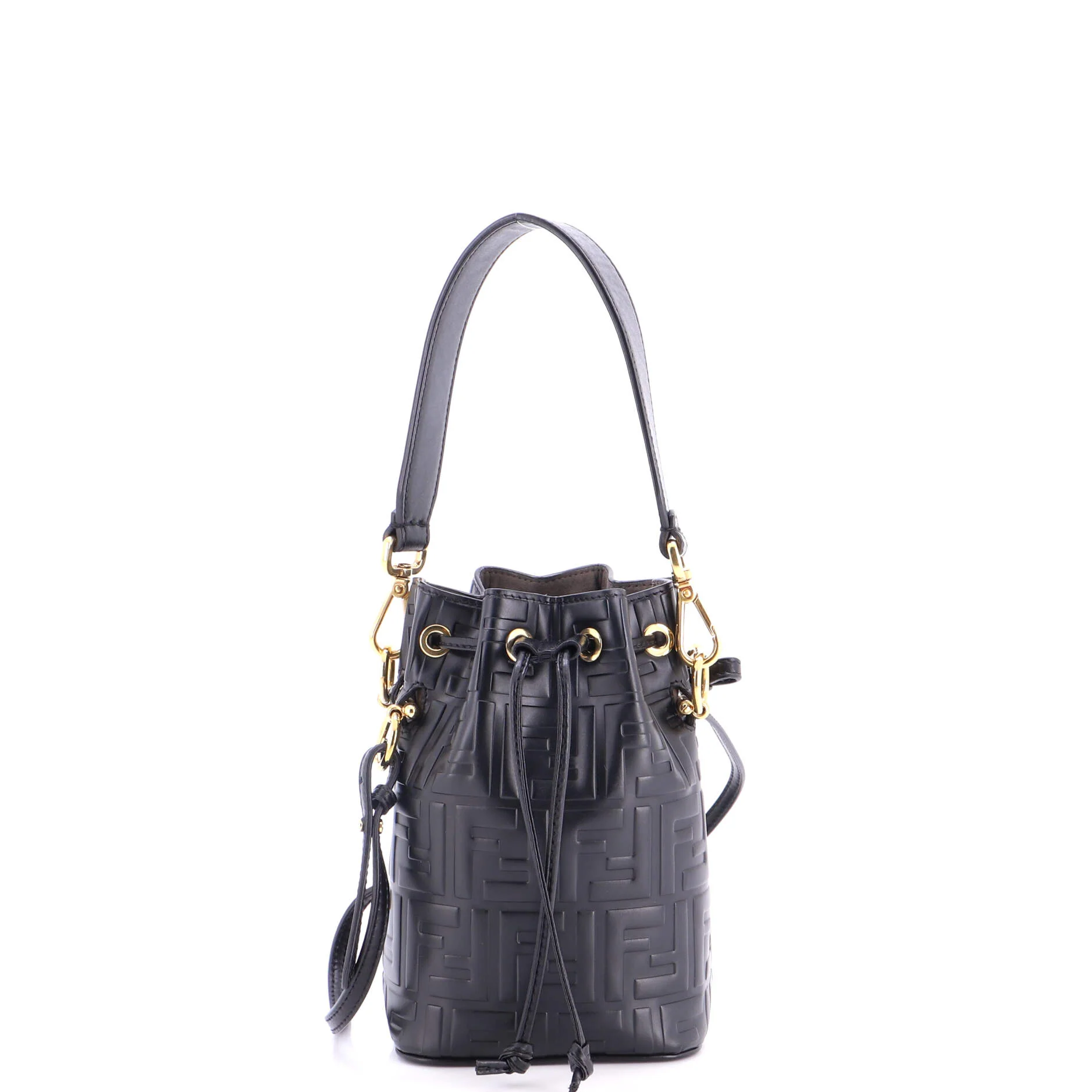 Mon Tresor Bucket Bag Zucca Embossed Leather Mini