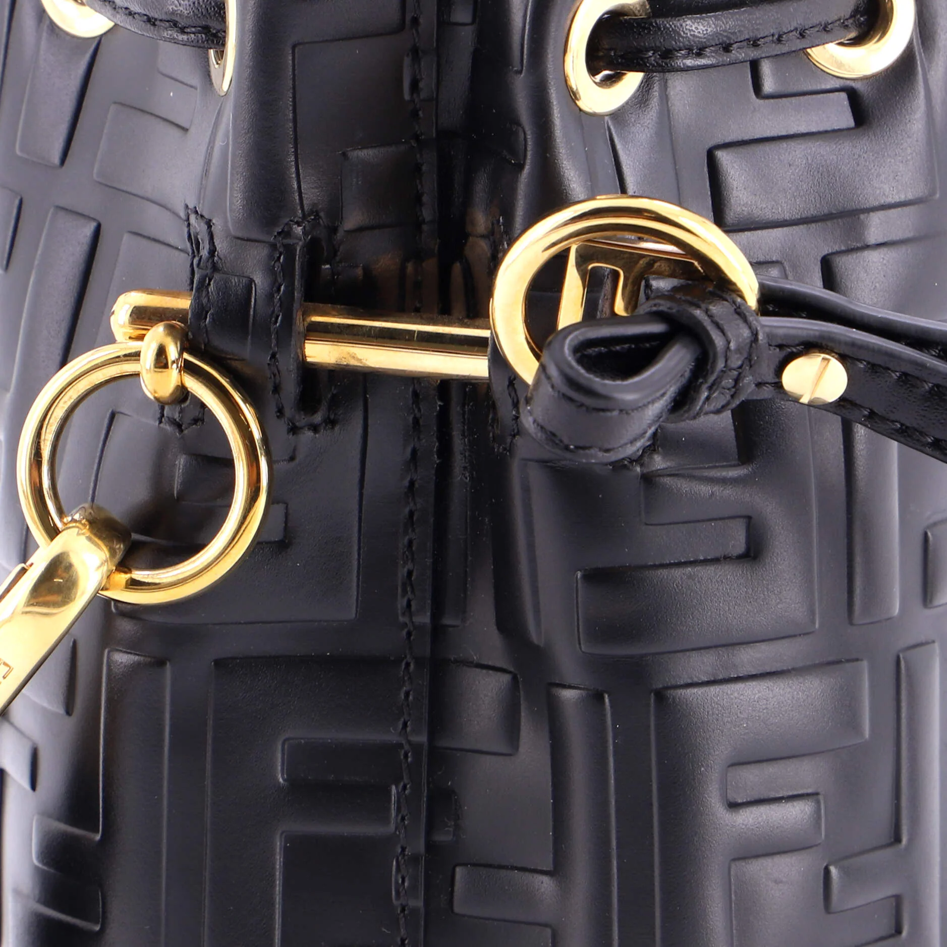 Mon Tresor Bucket Bag Zucca Embossed Leather Mini - Image 6