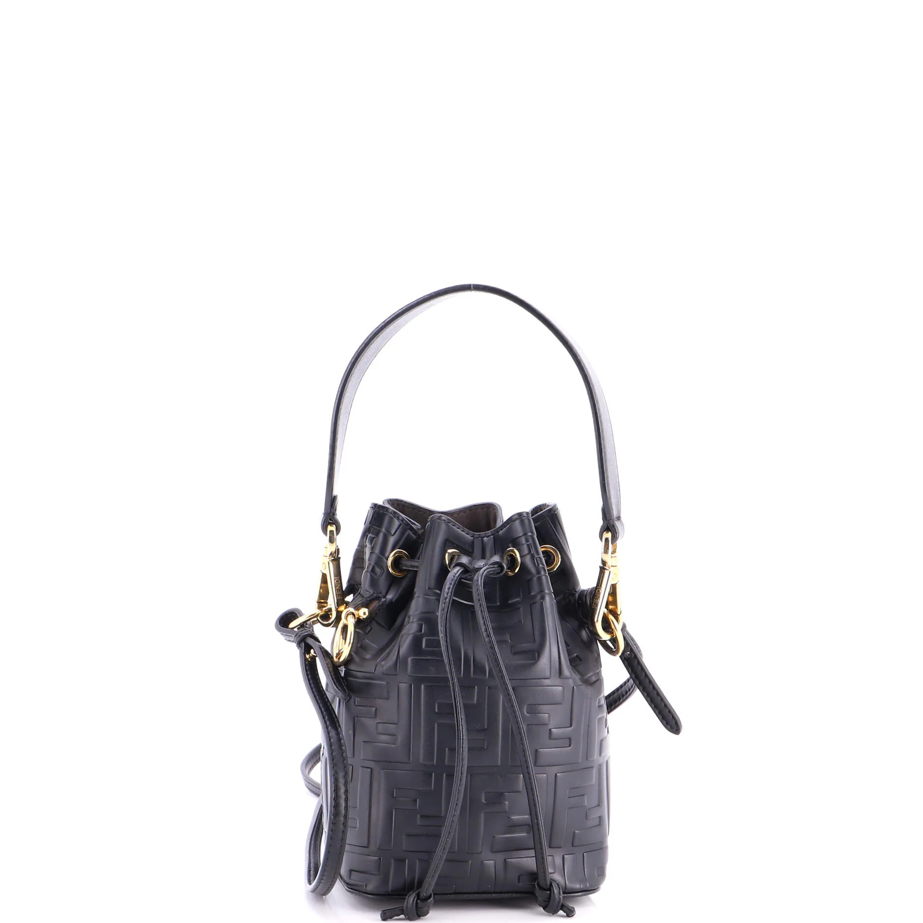 Mon Tresor Bucket Bag Zucca Embossed Leather Mini