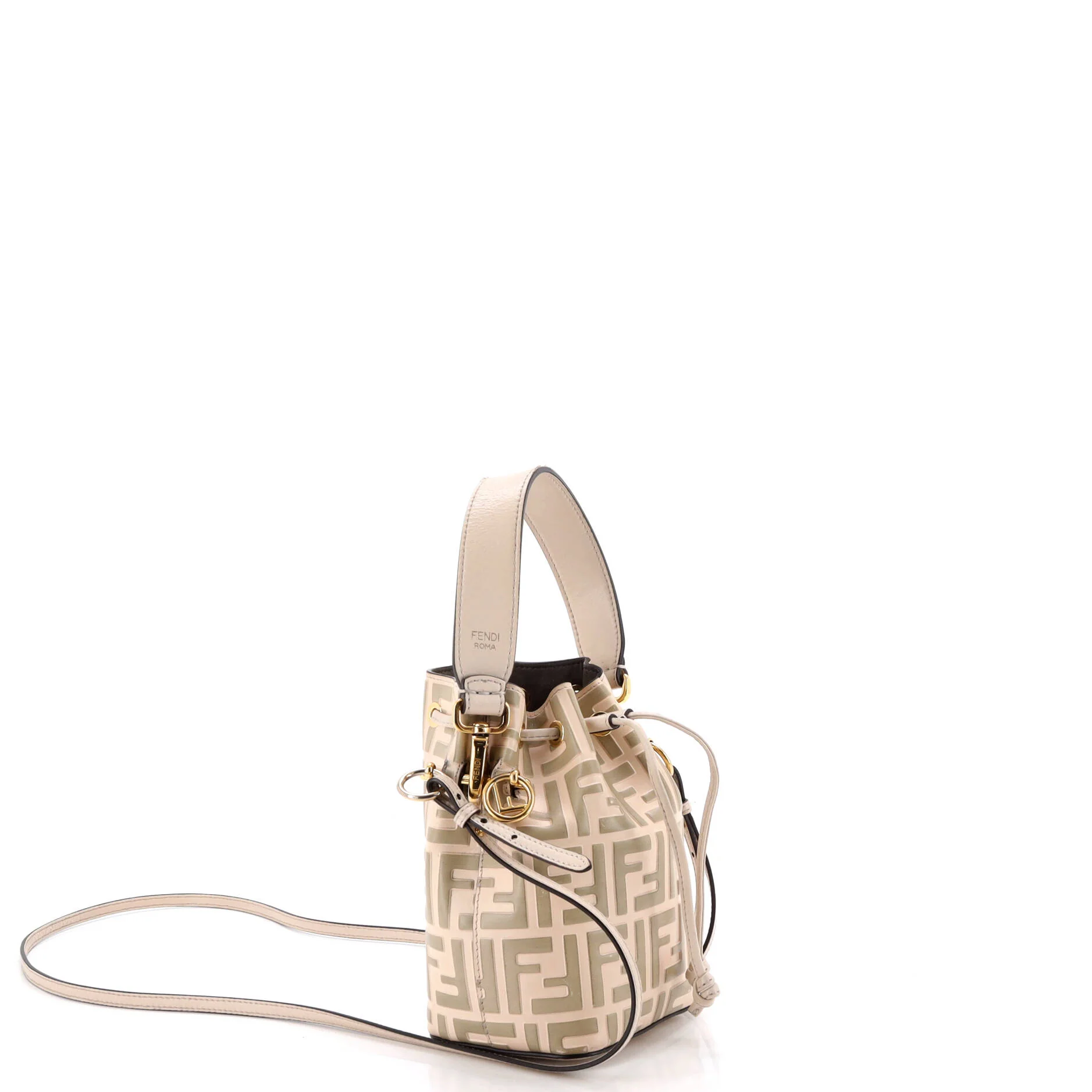 Mon Tresor Bucket Bag Zucca Embossed Leather Mini - Image 2