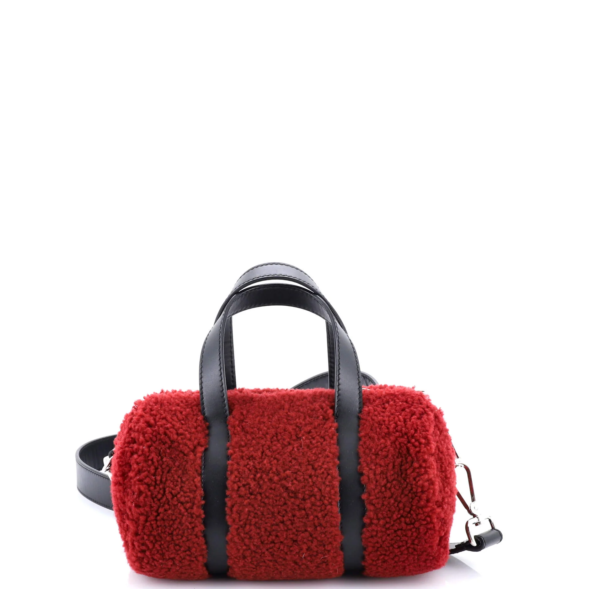 O'Lock Convertible Bowler Bag Shearling with Leather Mini - Image 3