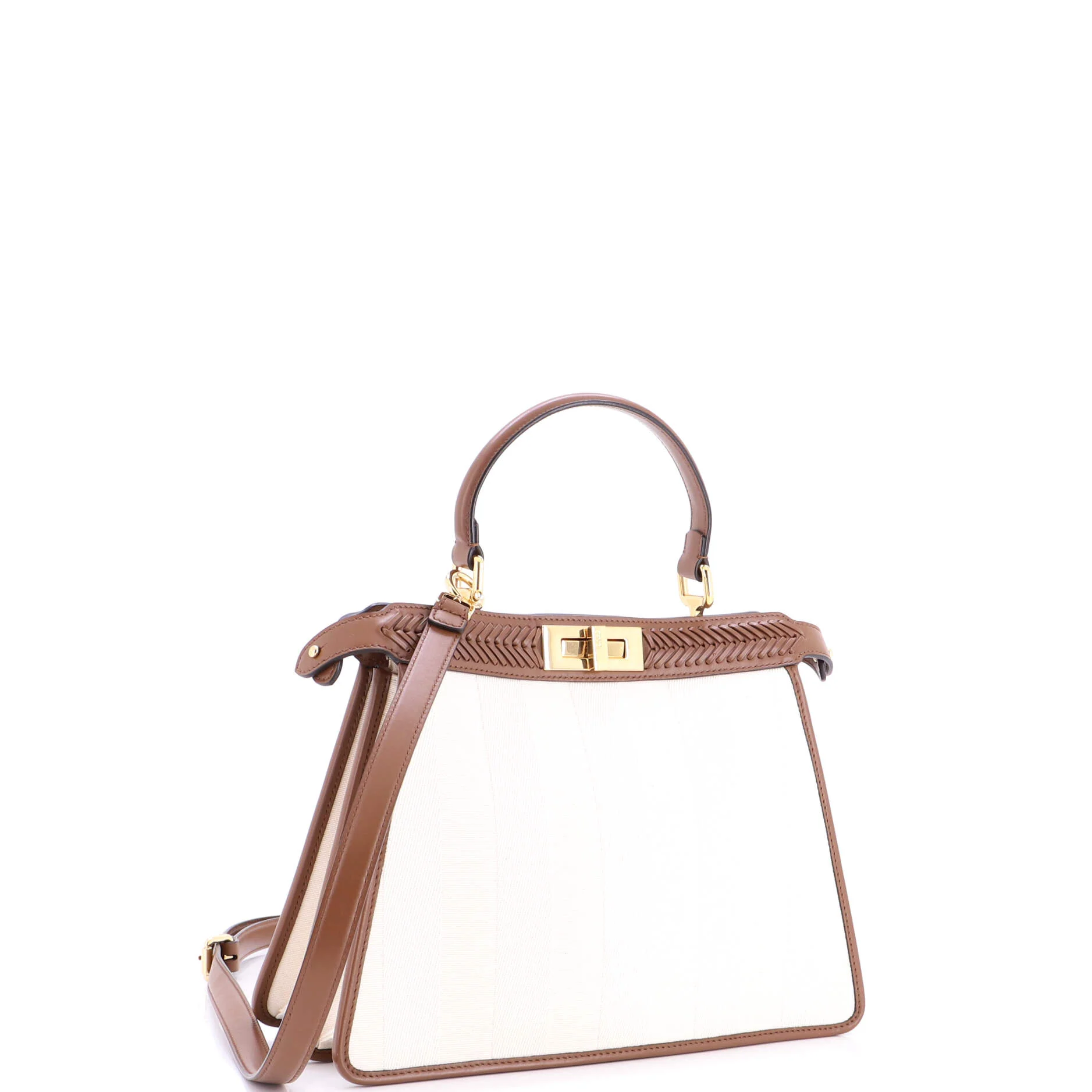 Peekaboo ISeeU Bag Pequin Canvas with Whipstitch Leather Medium - Image 2