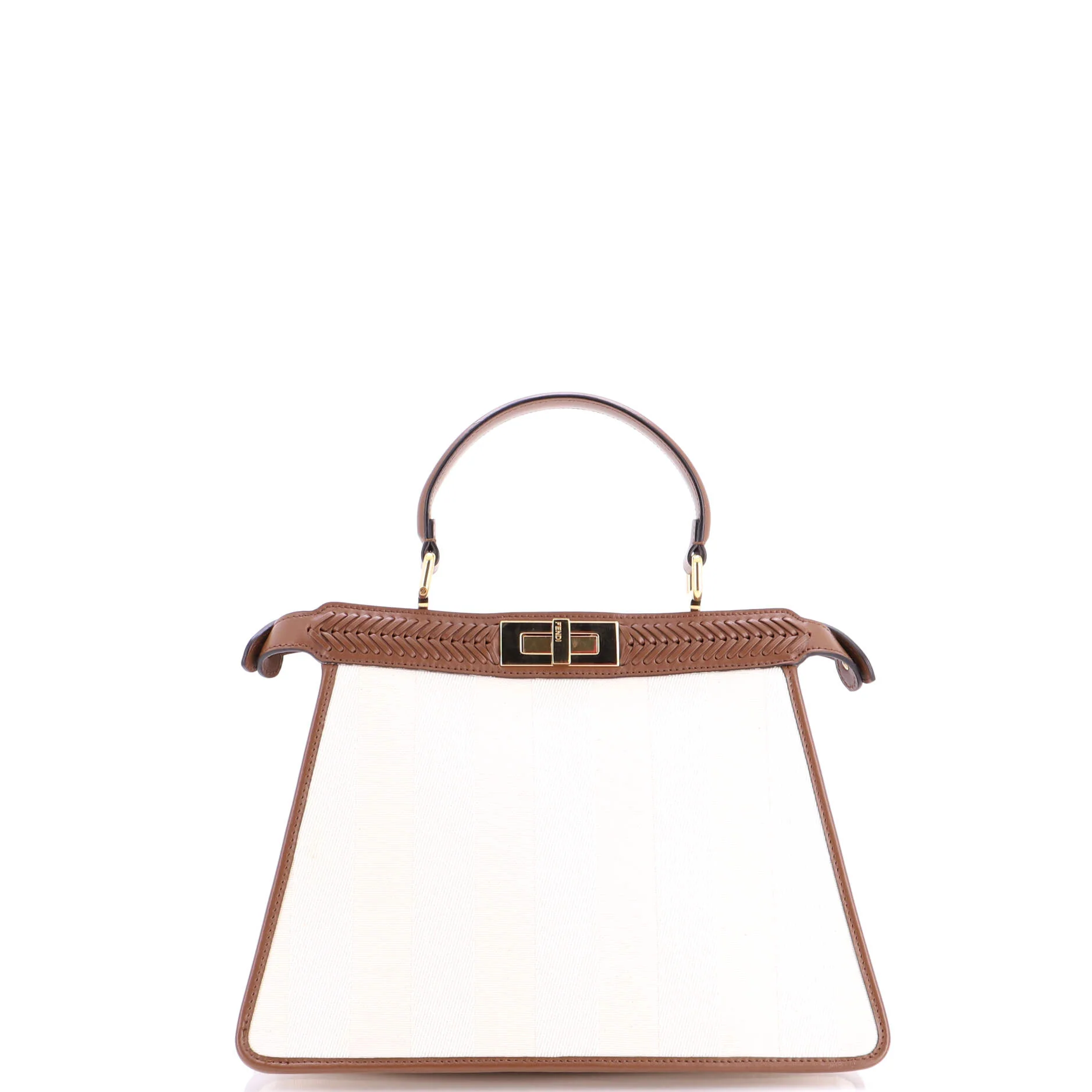 Peekaboo ISeeU Bag Pequin Canvas with Whipstitch Leather Medium - Image 3