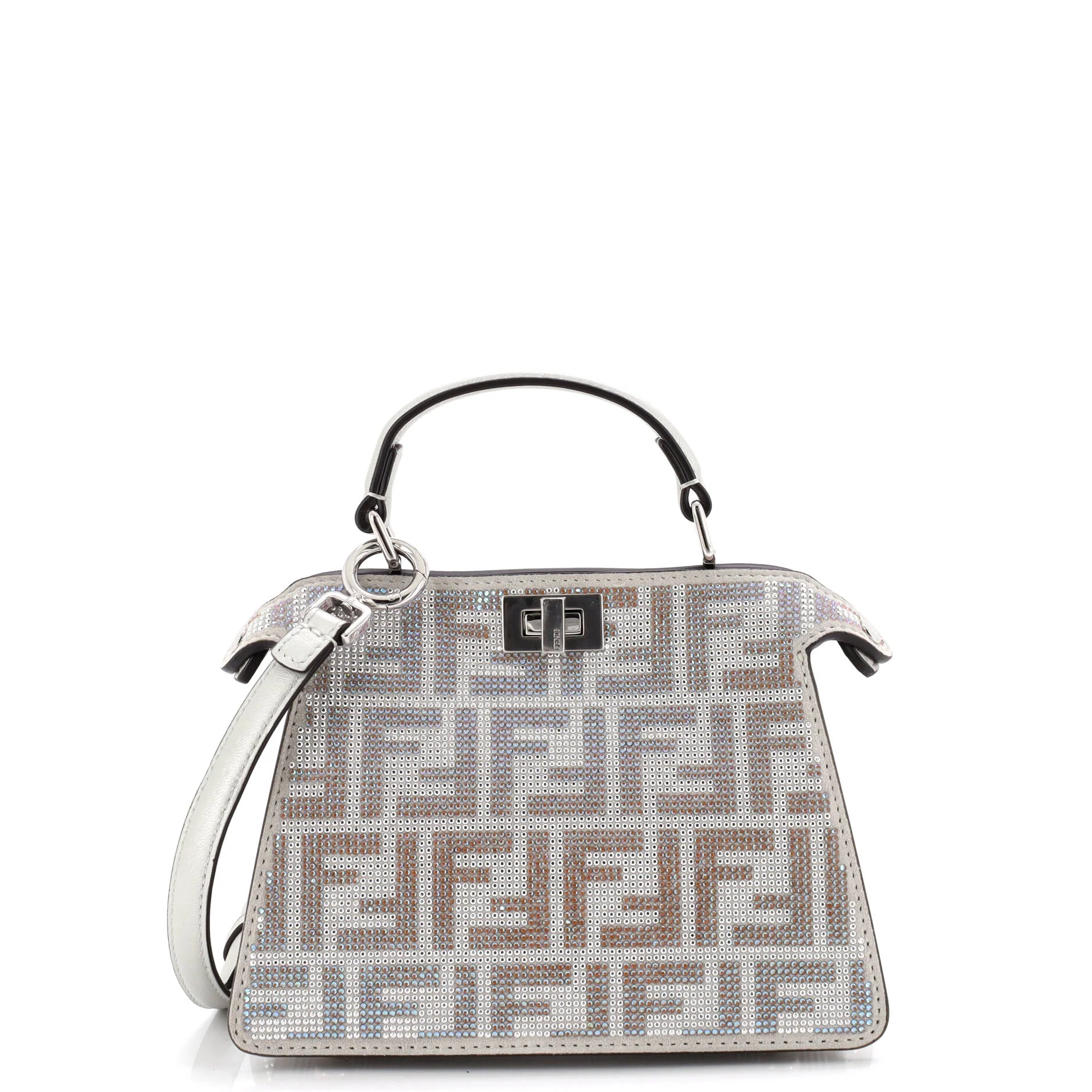 Peekaboo ISeeU Bag Zucca Crystal Embellished Suede Petite