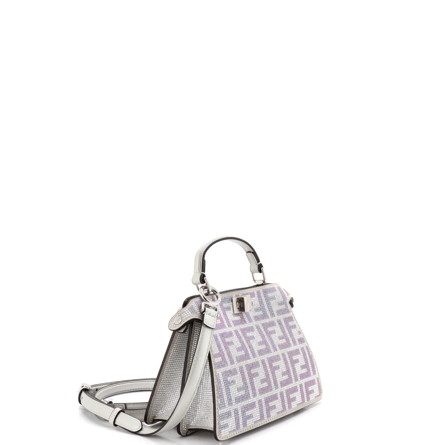 Peekaboo ISeeU Bag Zucca Crystal Embellished Suede Petite - Image 2
