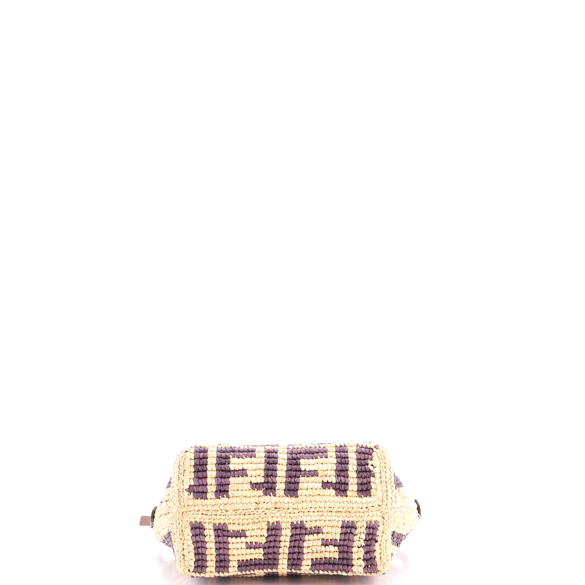 Roll Tote FF Raffia with Leather Mini - Image 4