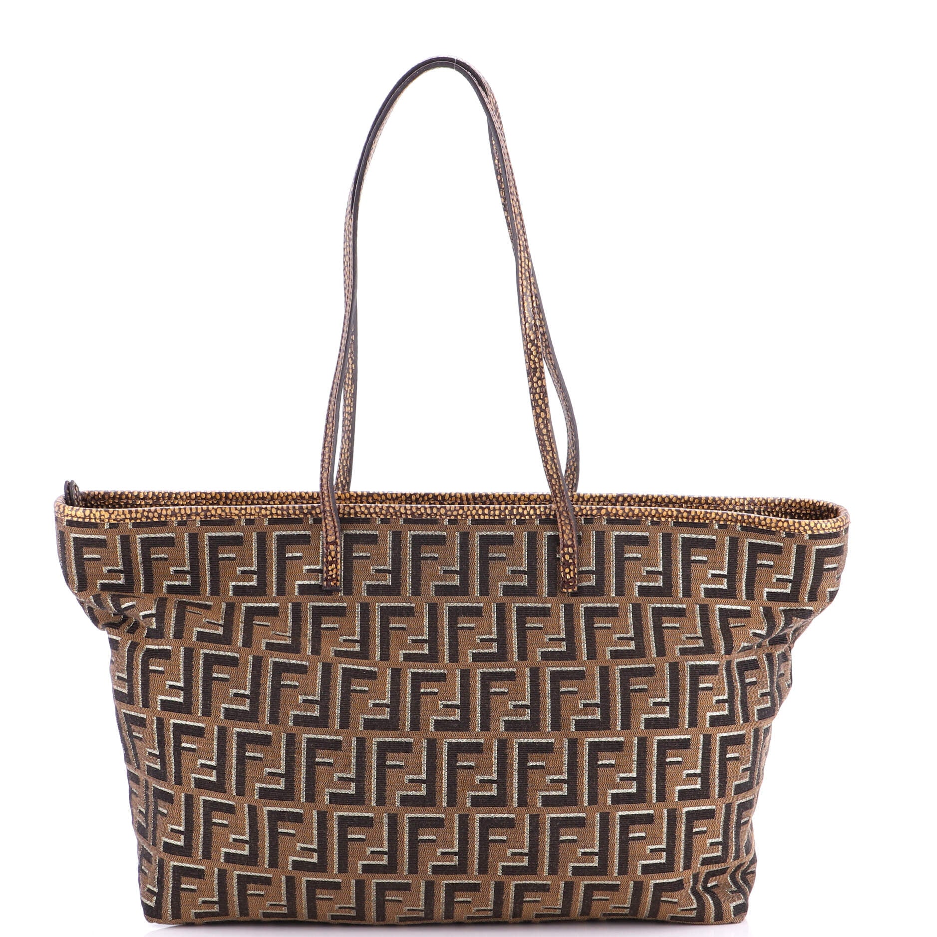 Roll Tote Metallic Zucca Canvas Large