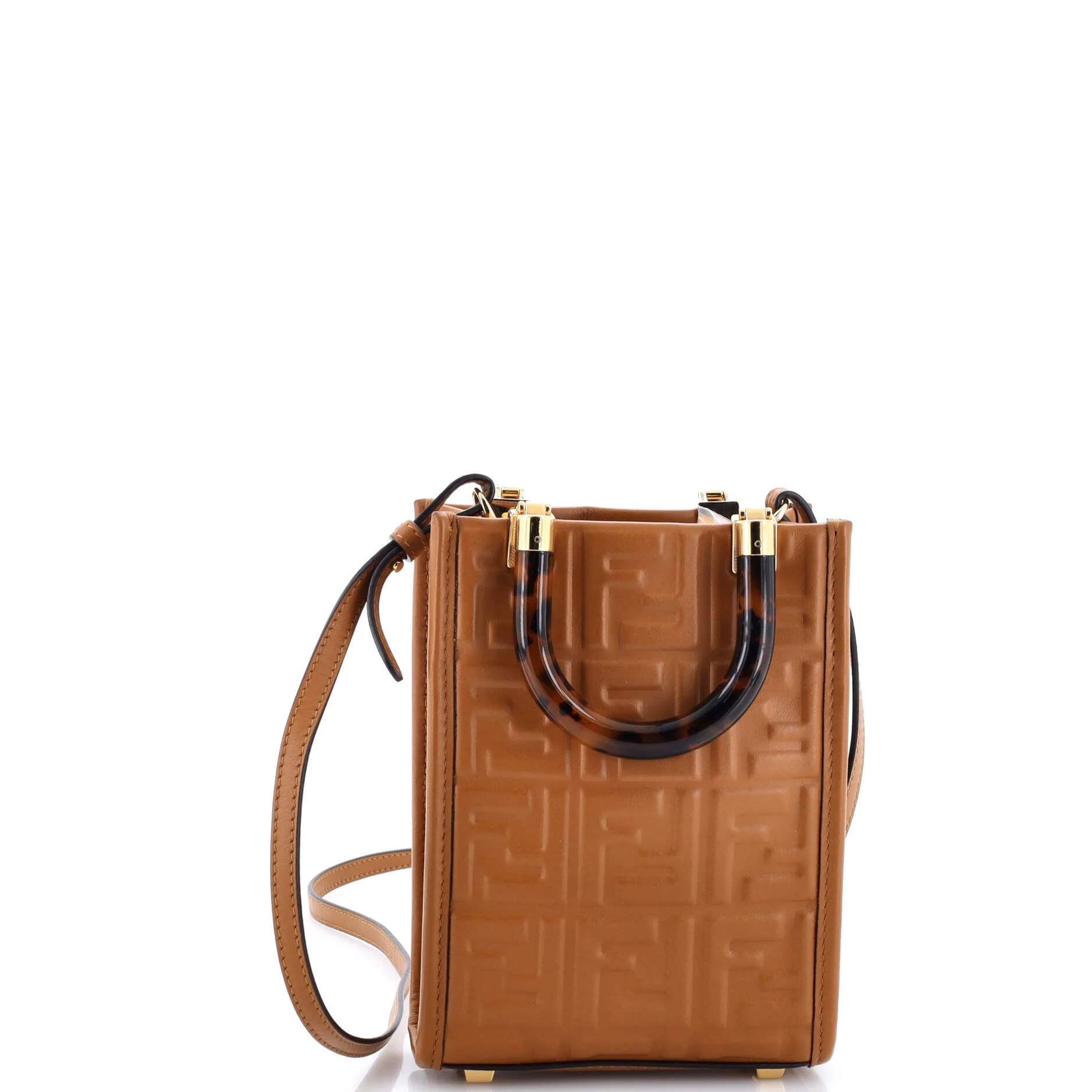 Sunshine Shopper Tote Zucca Embossed Leather Mini