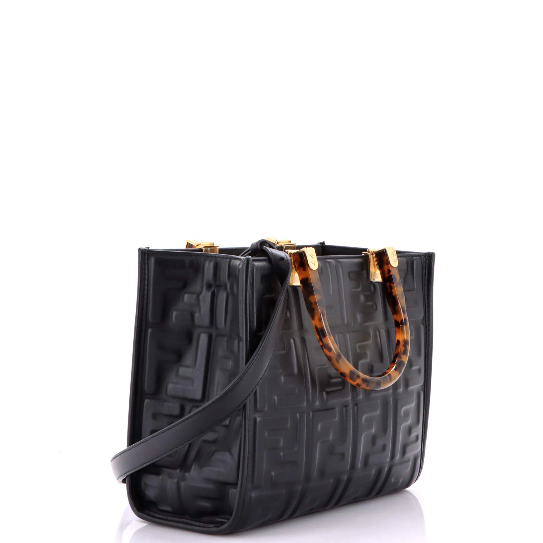 Sunshine Shopper Tote Zucca Embossed Leather Small - Image 2