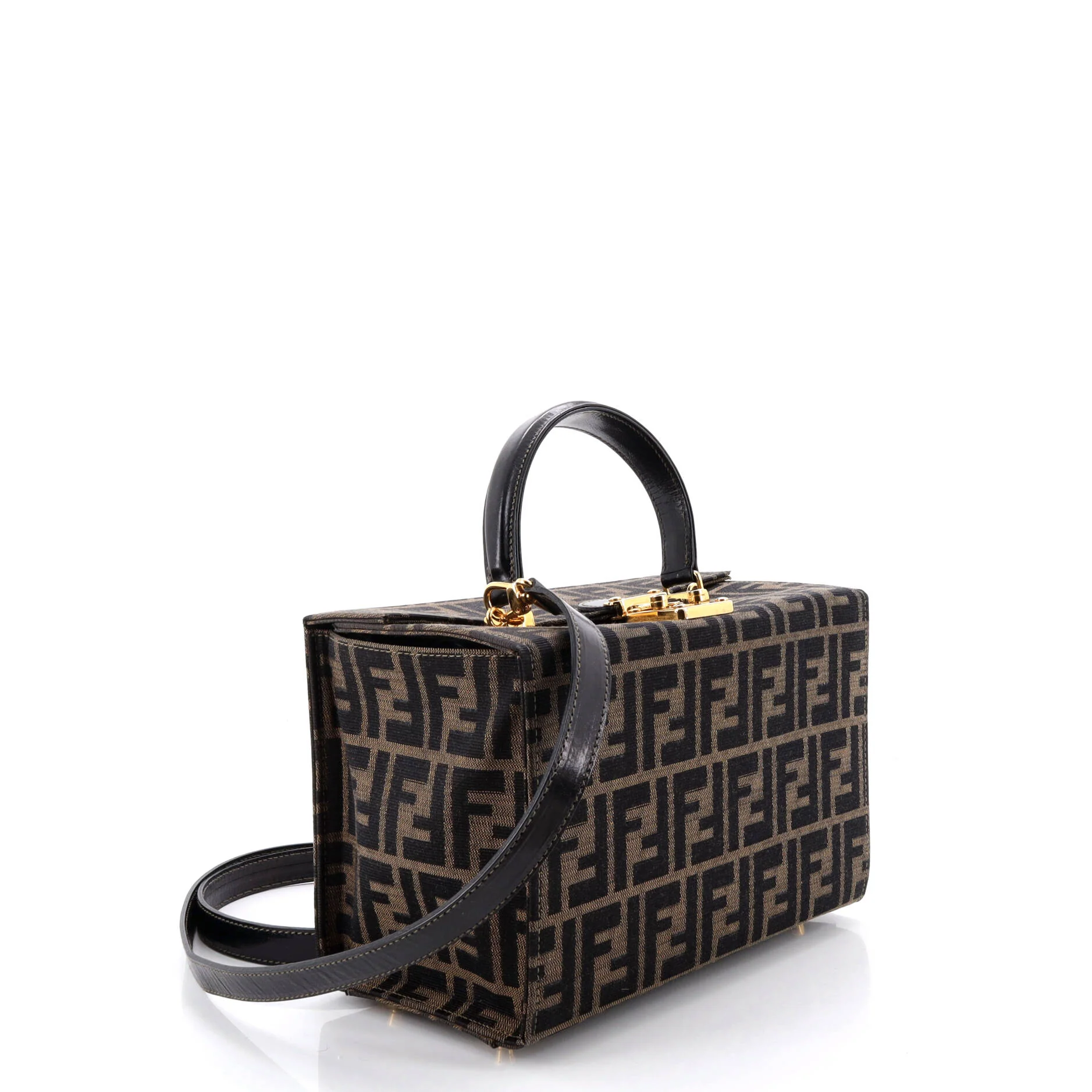 Vintage Convertible Lock Box Bag Zucca Canvas Medium - Image 2