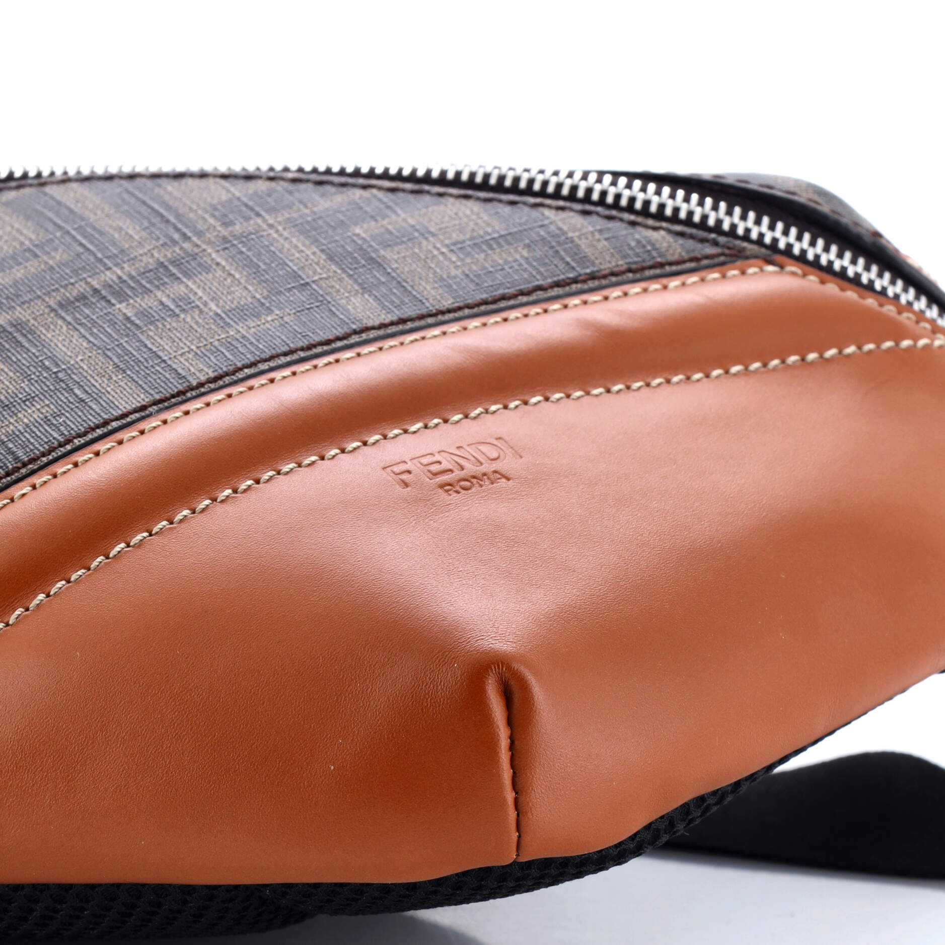 Zip Belt Bag Zucca Coated Canvas and Leather - Image 6