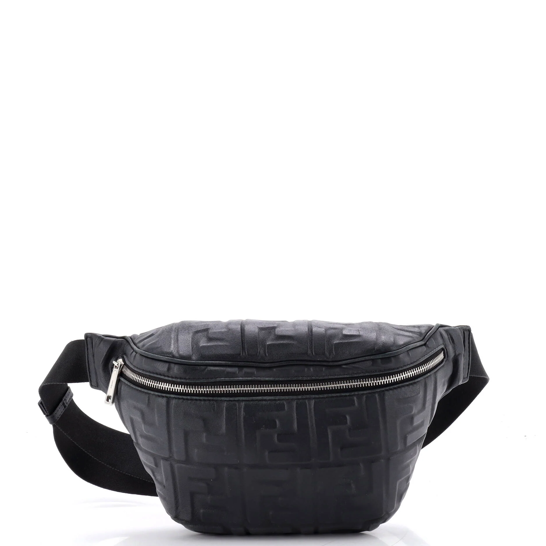 Zip Waist Bag Zucca Embossed Leather