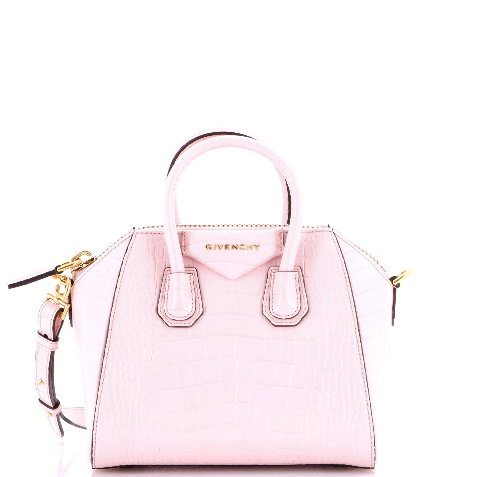 Antigona Bag Crocodile Embossed Leather Mini