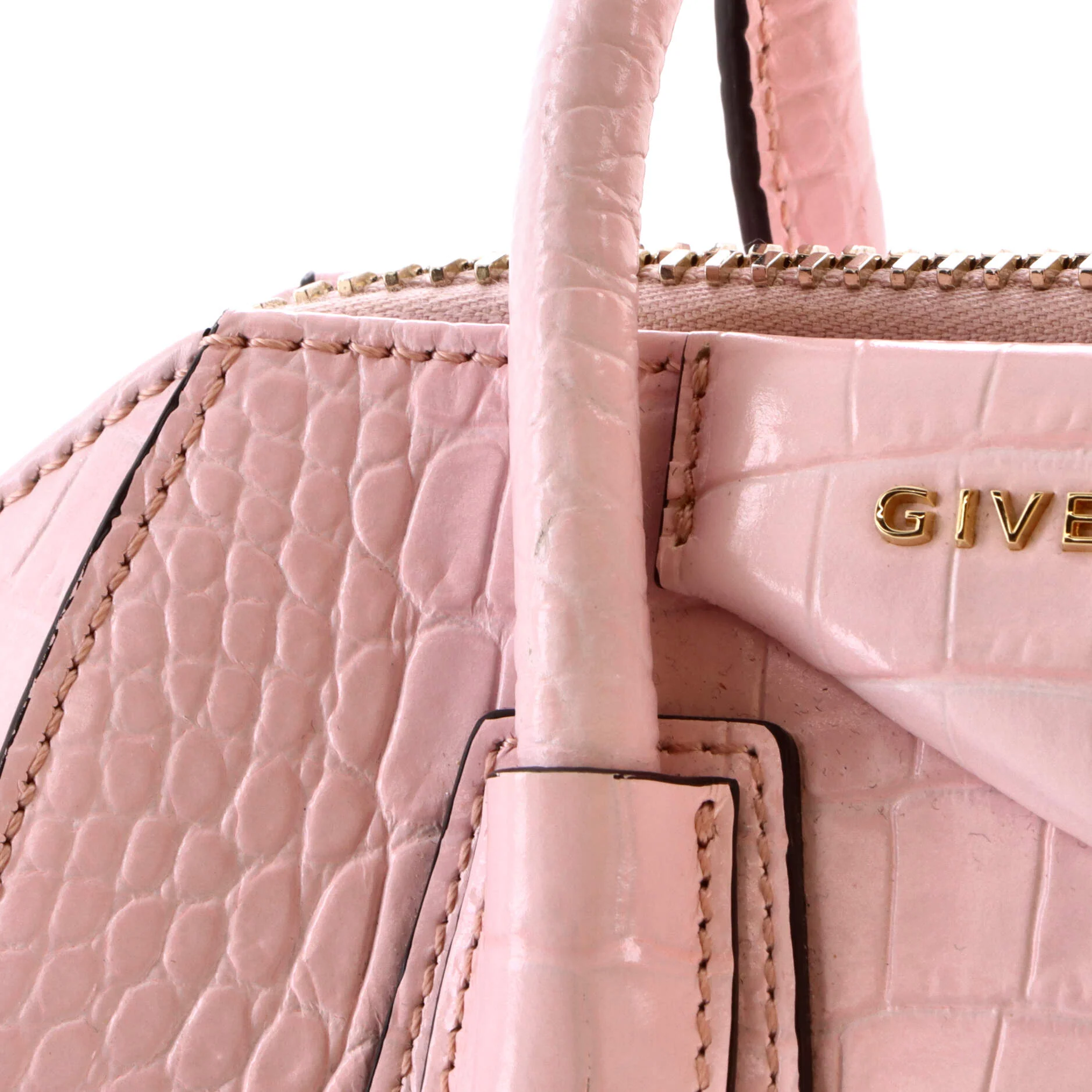 Antigona Bag Crocodile Embossed Leather Mini - Image 7