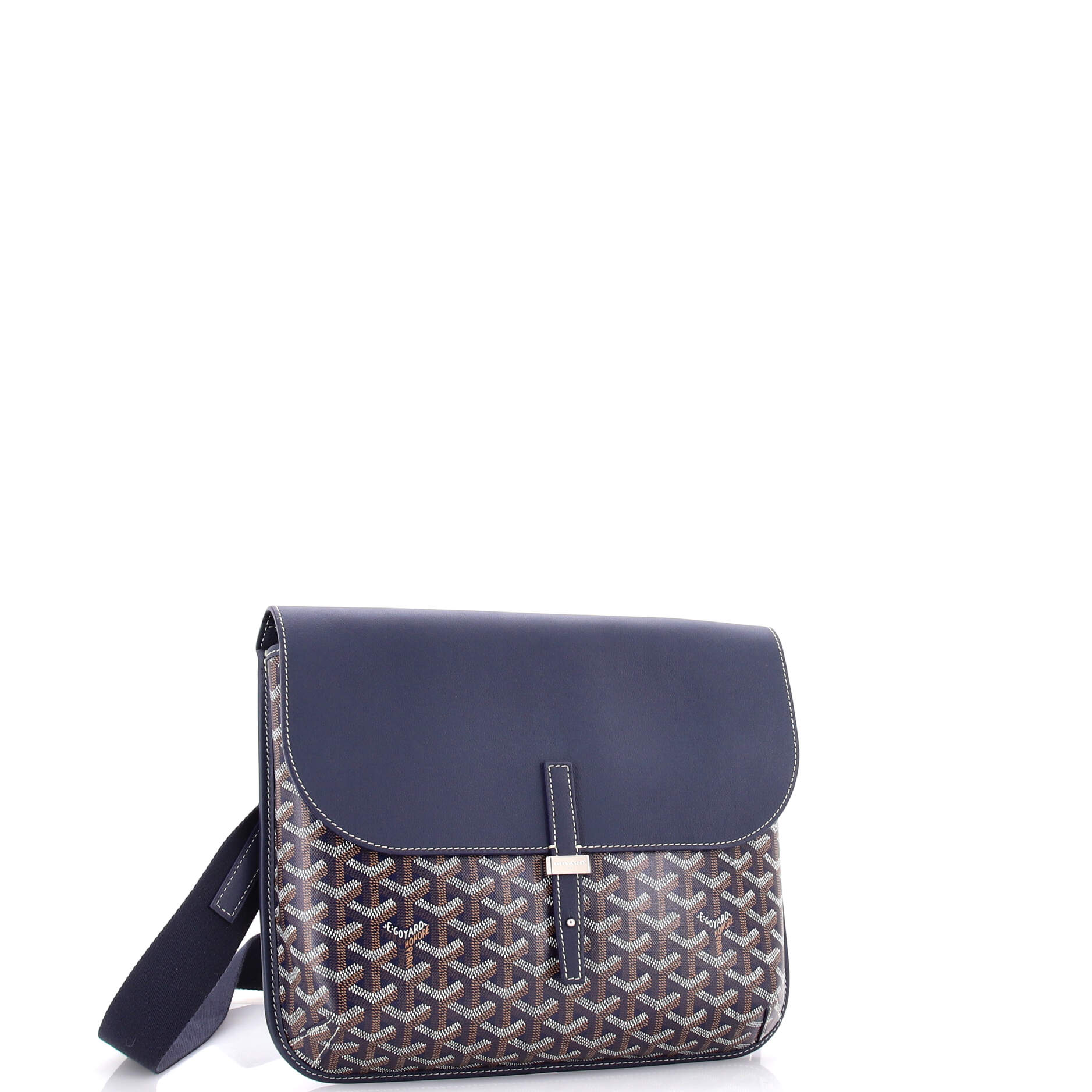 Coursier Messenger Bag Coated Canvas and Leather - Image 2