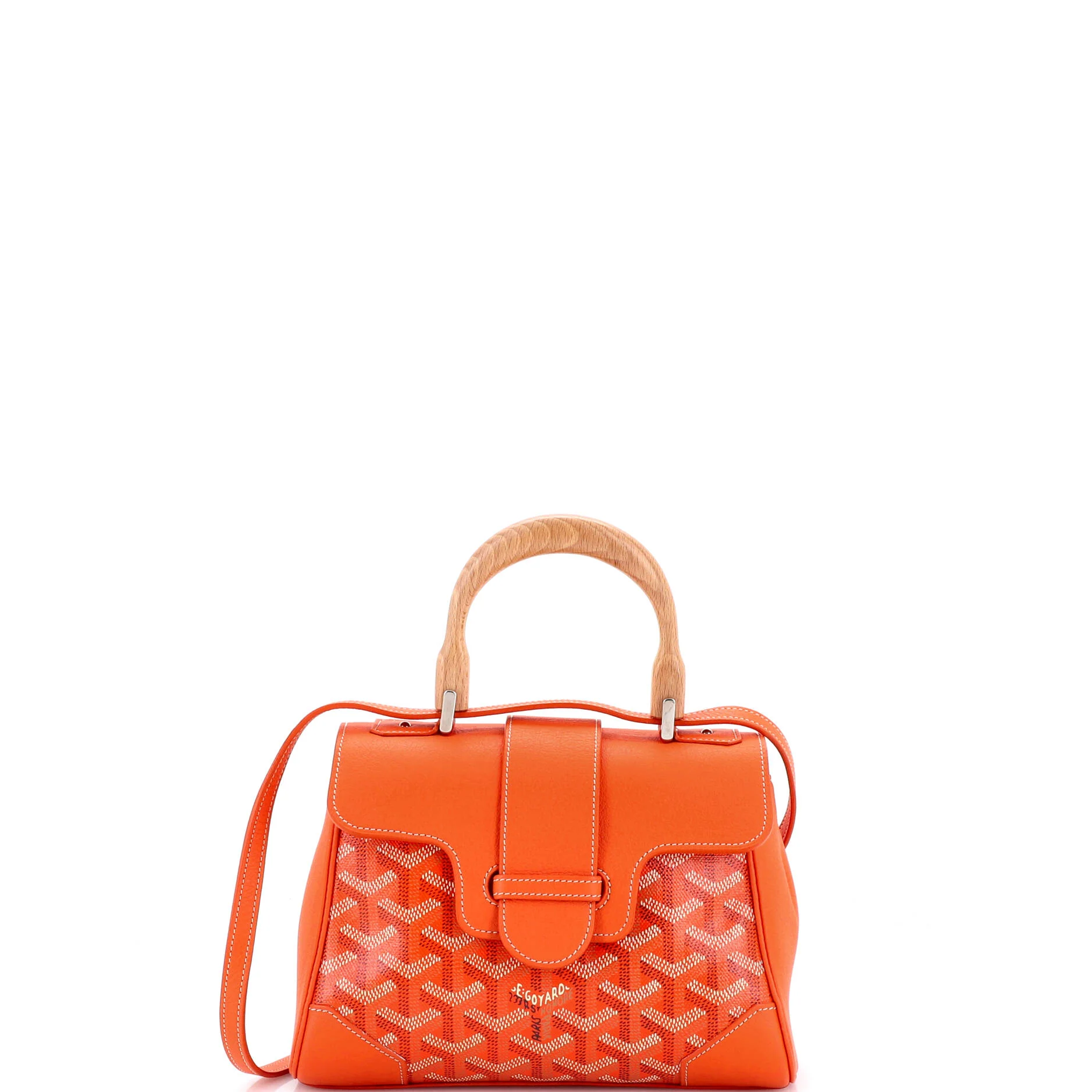 Saigon Top Handle Bag Coated Canvas with Leather Mini