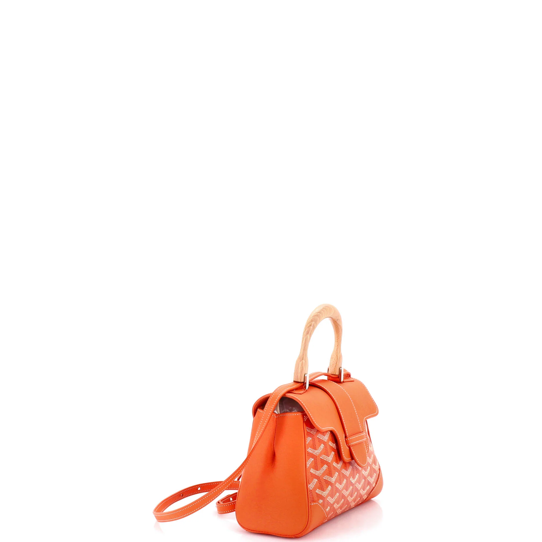 Saigon Top Handle Bag Coated Canvas with Leather Mini - Image 2